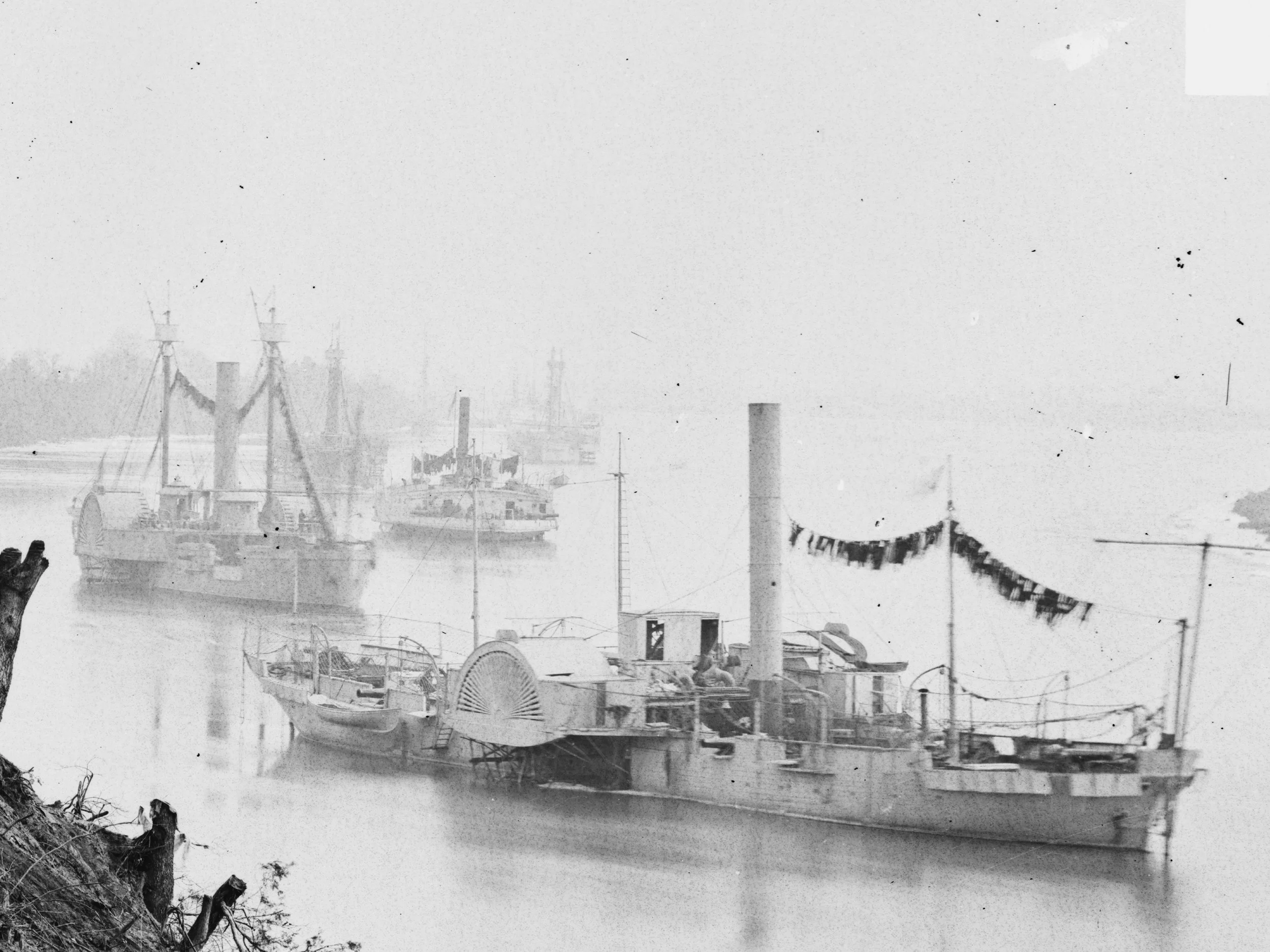 USS Miami and other US Navy Gunboats in Virginia in 1864-1865