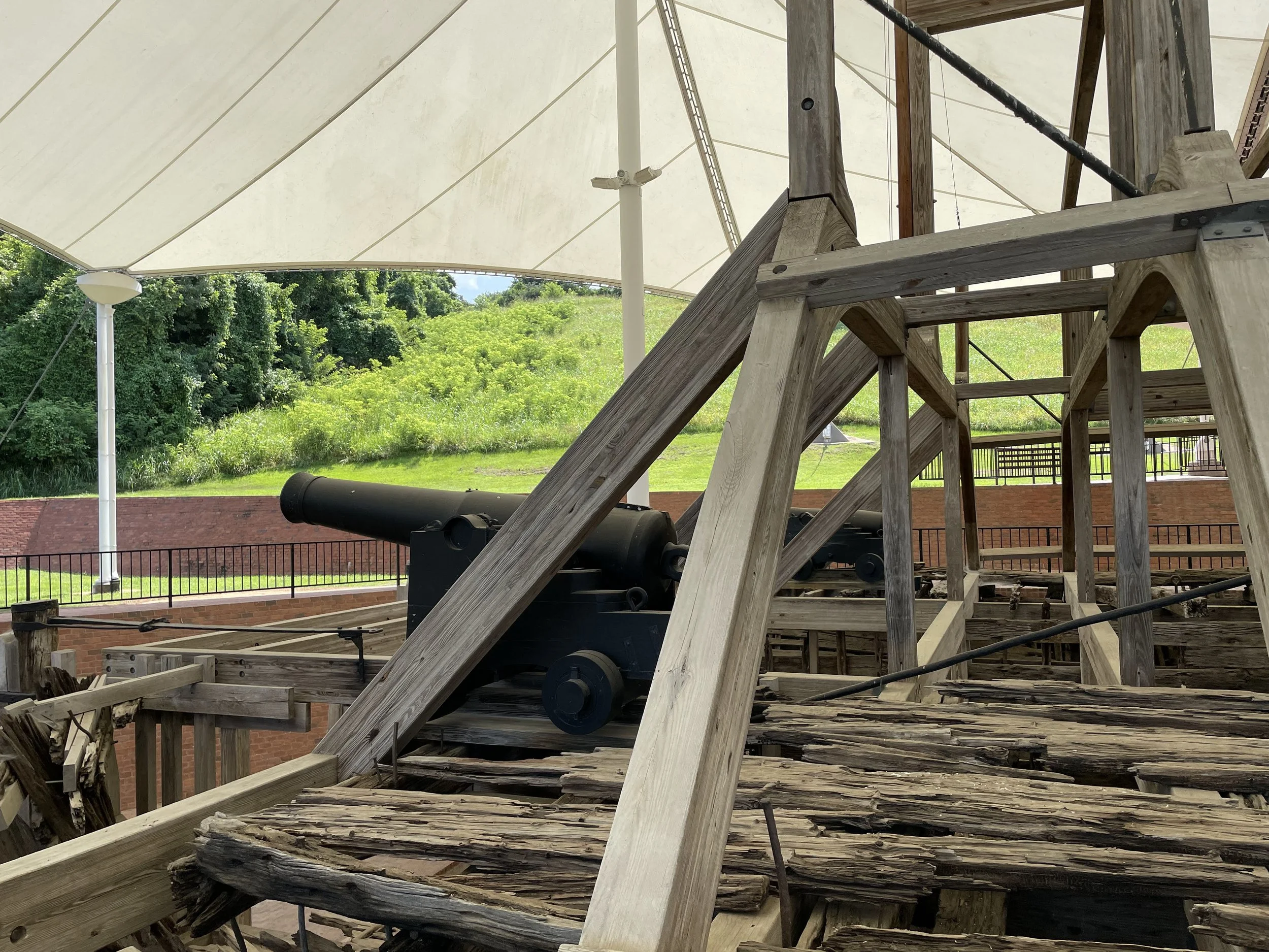 32-Pounder 42cwt Number 280 is aimed over the stern