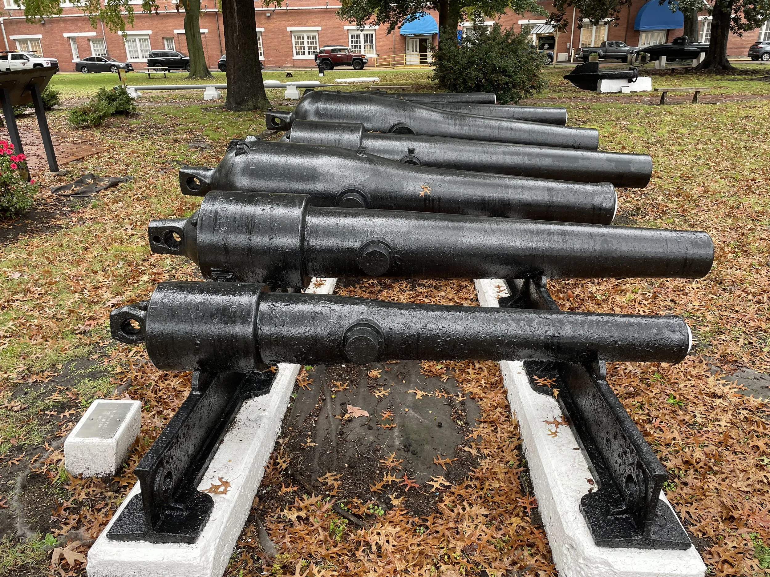 US Navy 20-Pounder Parrott Rifle Number 115 is displayed at the end of “Cannon Row” at Norfolk Naval Shipyard