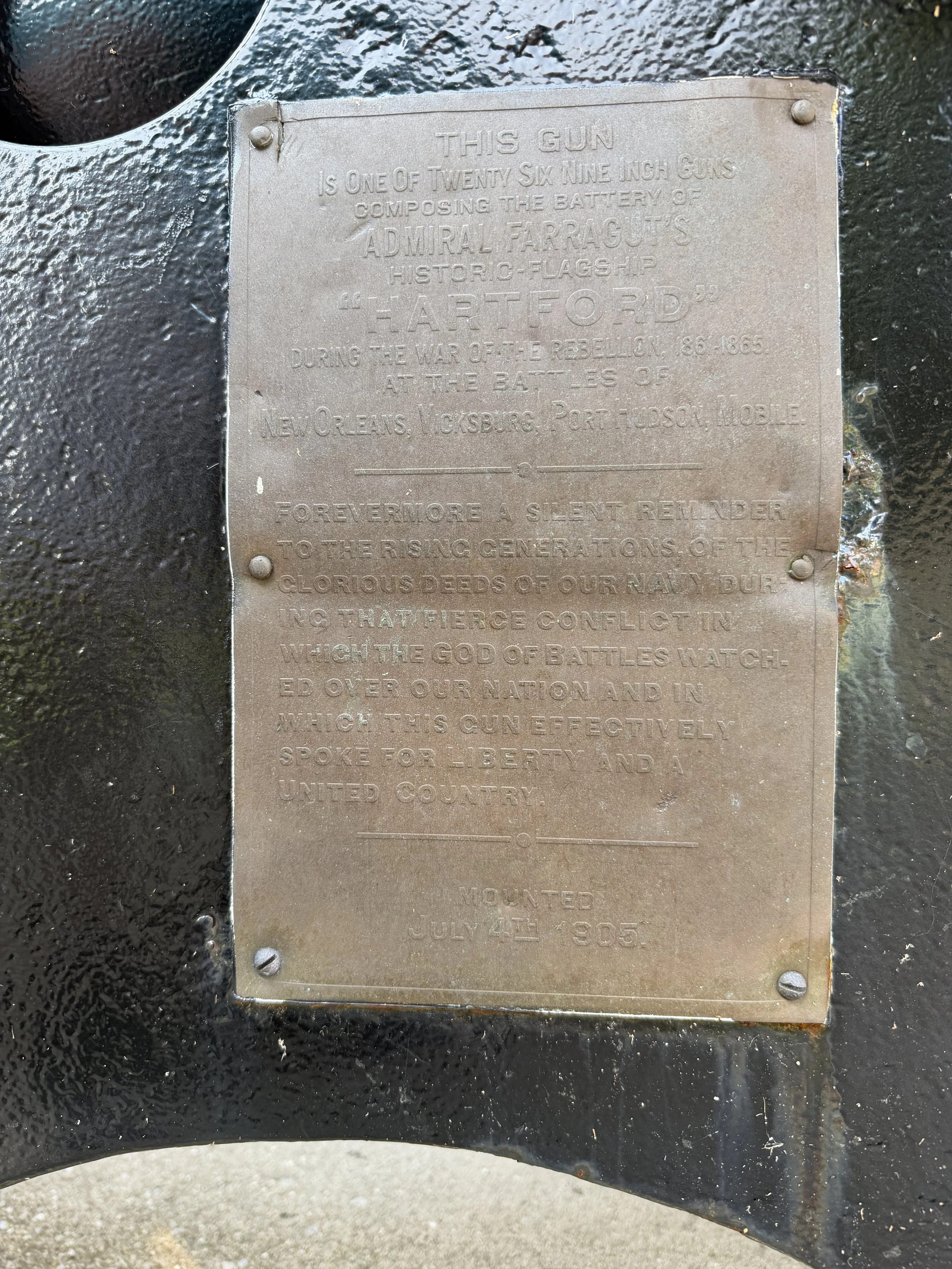 Dedication plaque on the carriage of Number 250