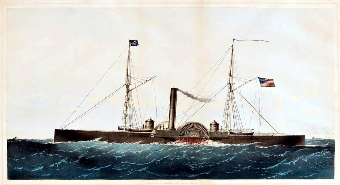 Depiction of a Sassacus-class gunboat