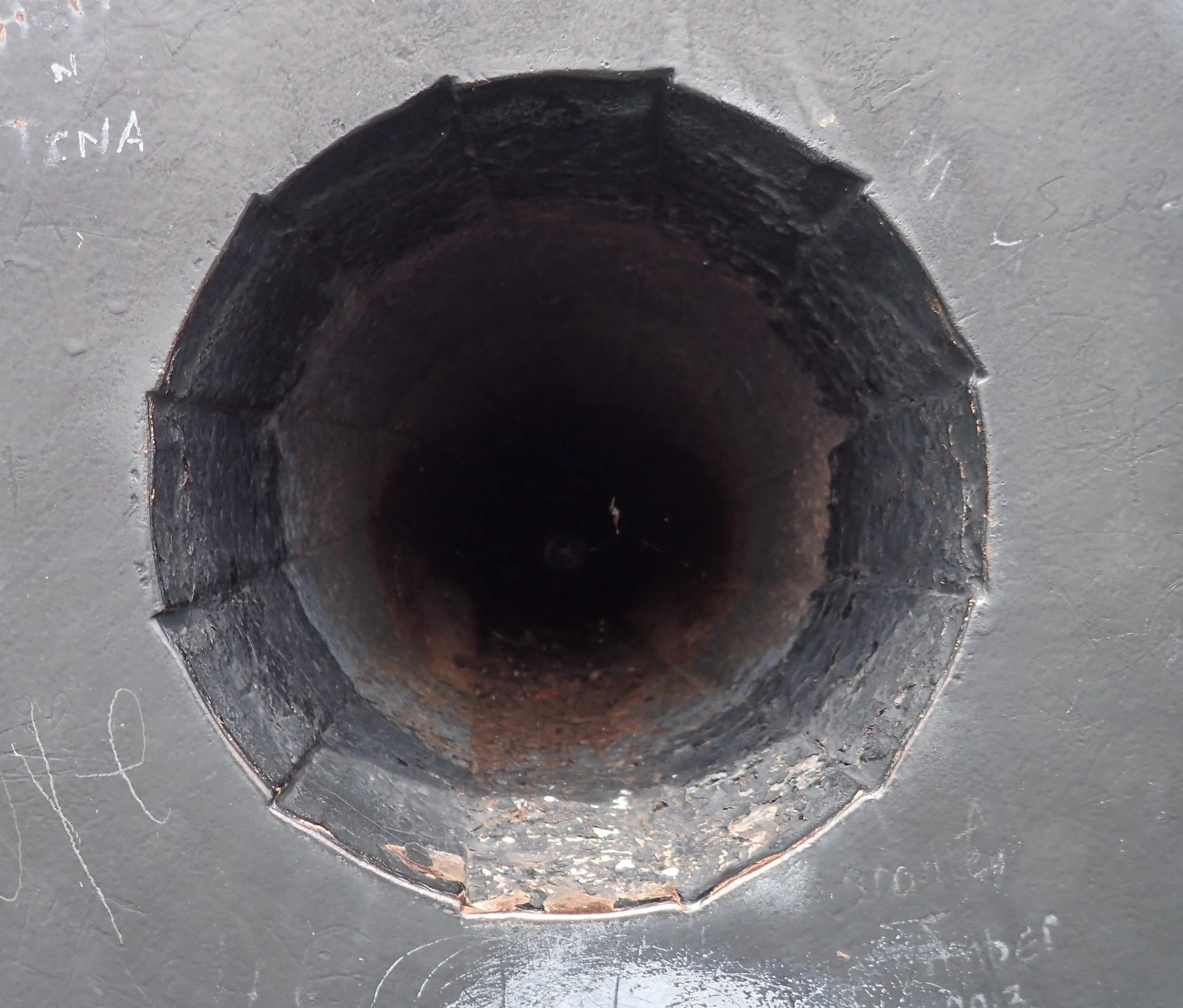 View of the bore and rifling of the Blakely