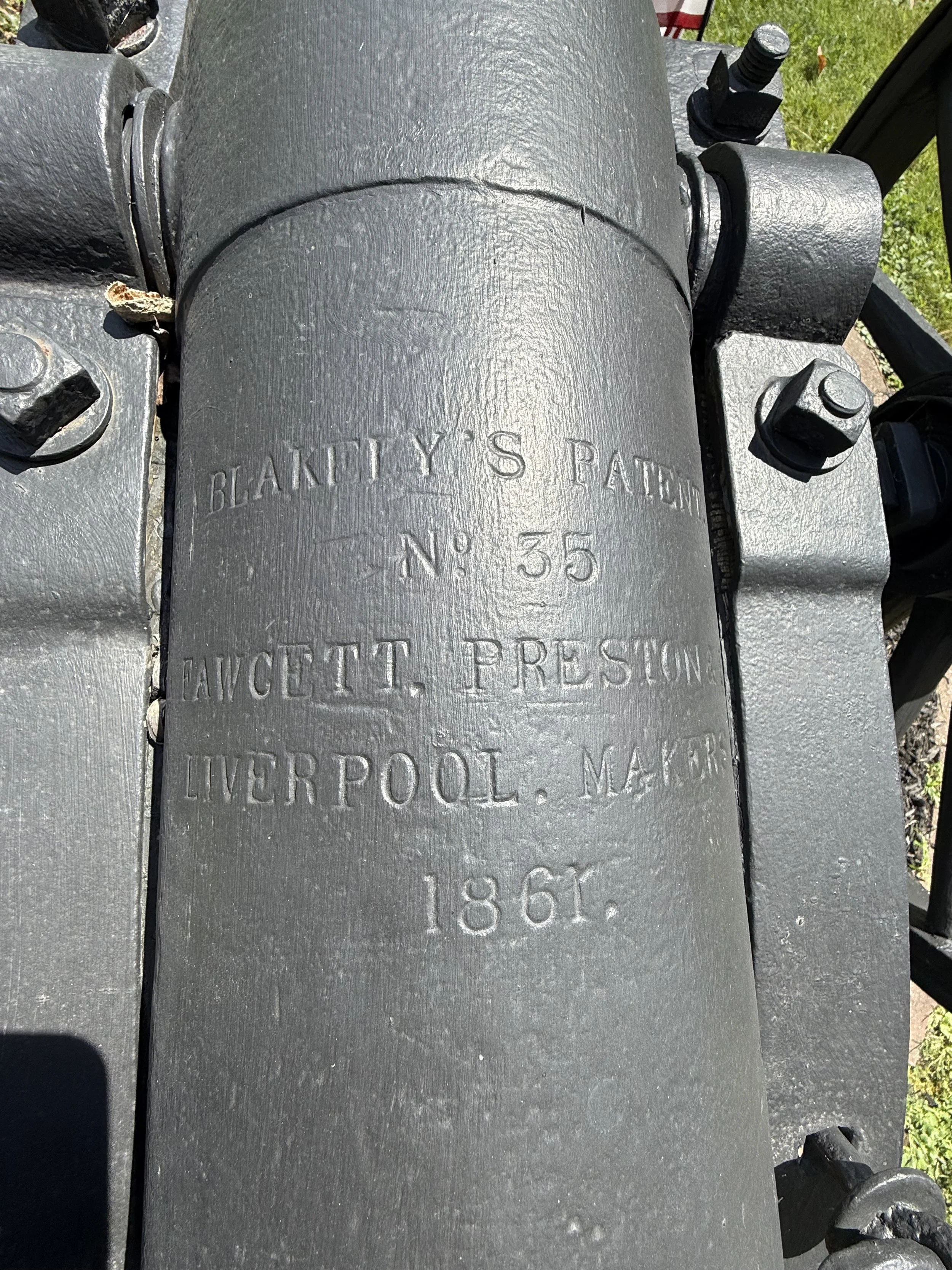 The stampings on top of the tube: “Blakely’s Patent, No. 35, Fawcett Preston, Liverpool, Makers, 1861.”