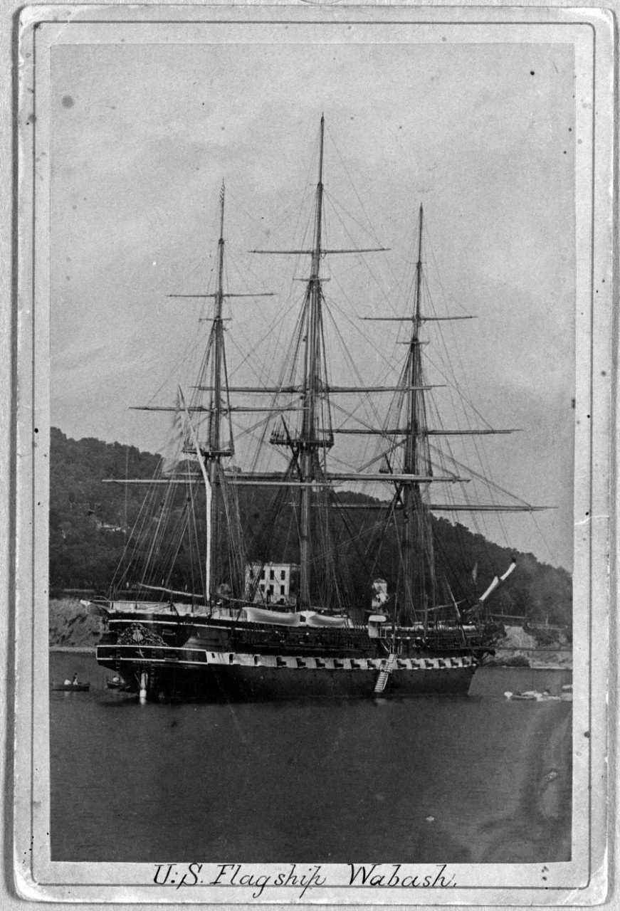 USS Wabash in France in 1871-1873.  11-Inch Number 348 was aboard at this time.  Naval History and Heritage Command Photo
