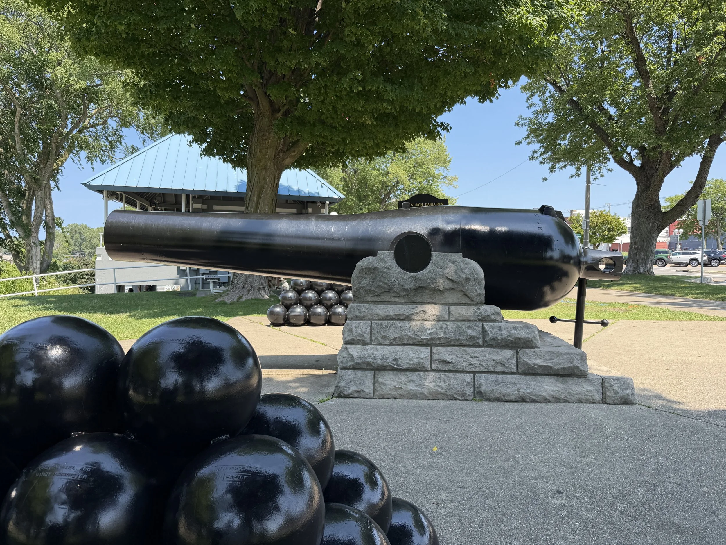 US Navy 11-Inch Dahlgren Number 420 of USS Marion is displayed in St. Joseph, Michigan