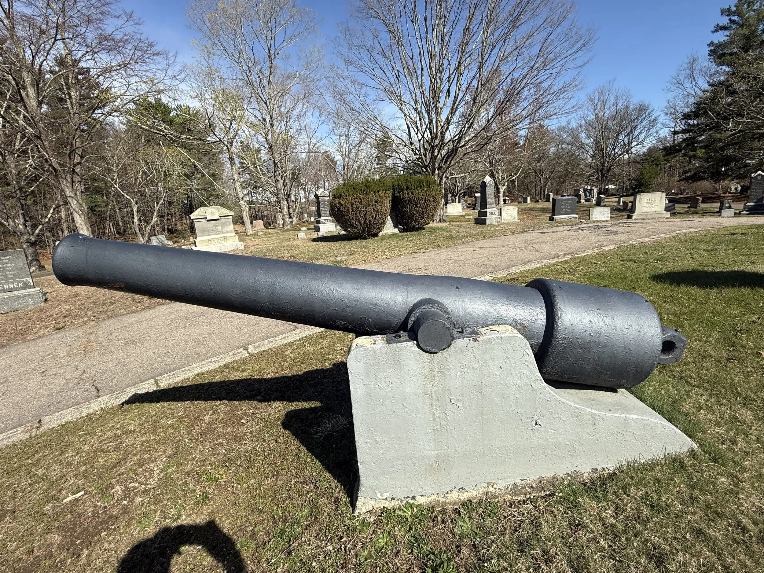 US Navy 30-Pounder Parrott Rifle Number 70 is displayed in Rockland, Massachusetts