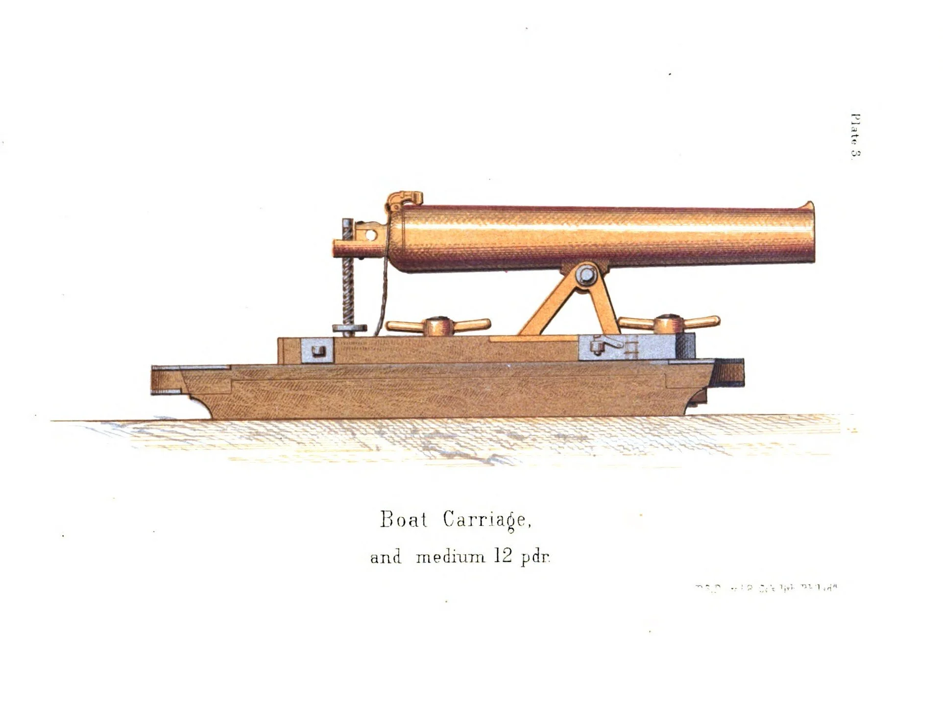 The 12-Pounder Boat Howitzer depicted on a boat carriage in Dahlgren, John A. B. A System of Boat Armament.