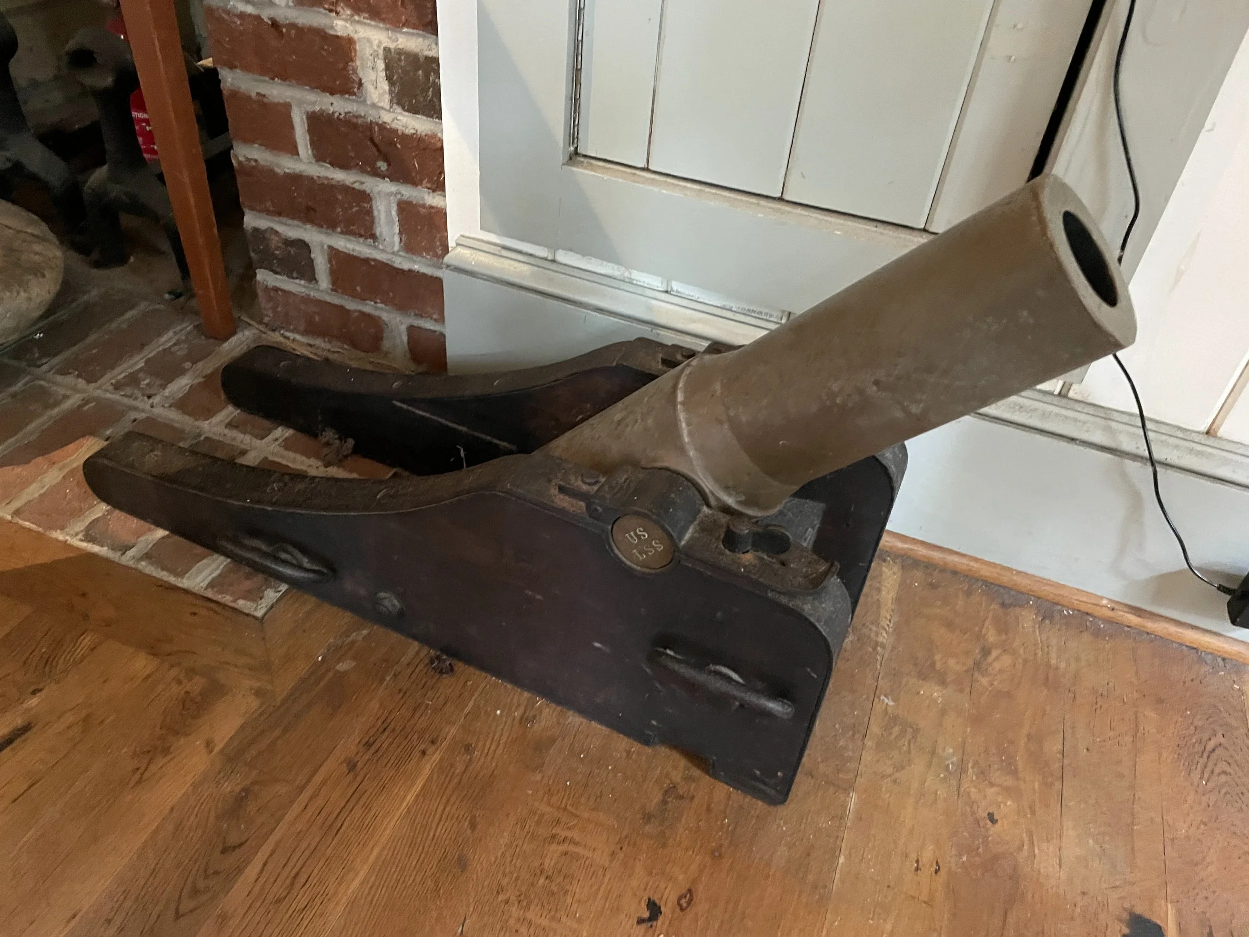 Older Lyle Gun marked “US, LSS” on it’s trunnion at Old Baldy, Bald Head Island, North Carolina
