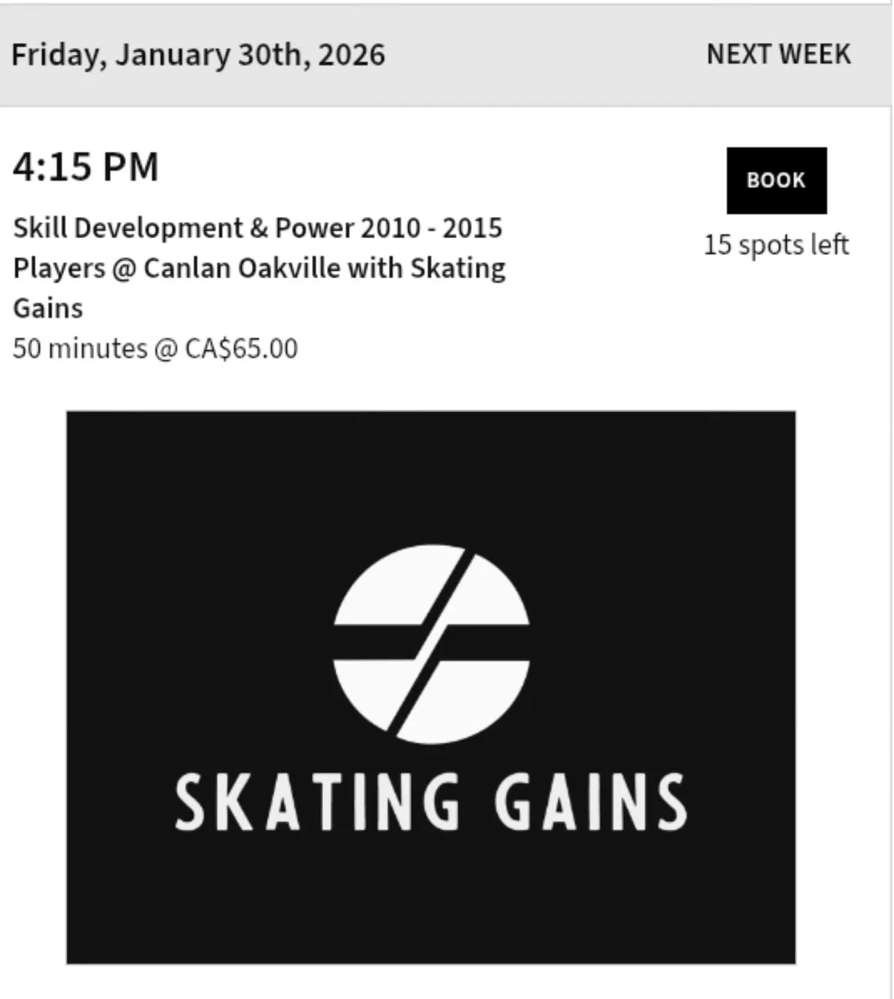 🚨 BACK BY POPULAR DEMAND 🚨

Last Friday SOLD OUT, so we&rsquo;re adding another Friday session!

🏒 Power Skating
📅 This Friday, January 30th
⏰ 4:15 PM
👥 2010&ndash;2015 birth years
📍 Canlan Oakville

Spots go fast &mdash; don&rsquo;t miss it! ?