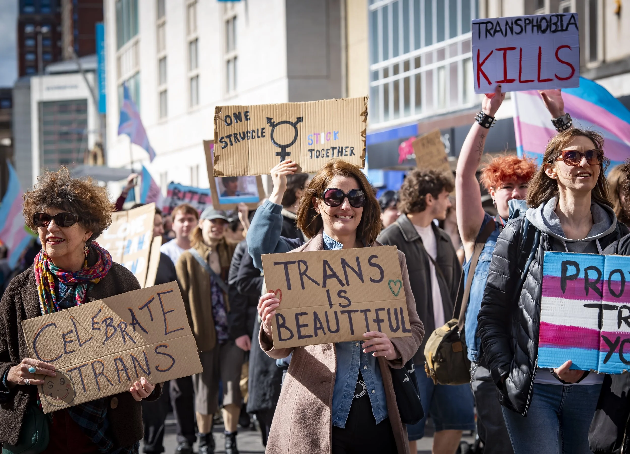 Trans Pride Bristol's 2026 march with signs
