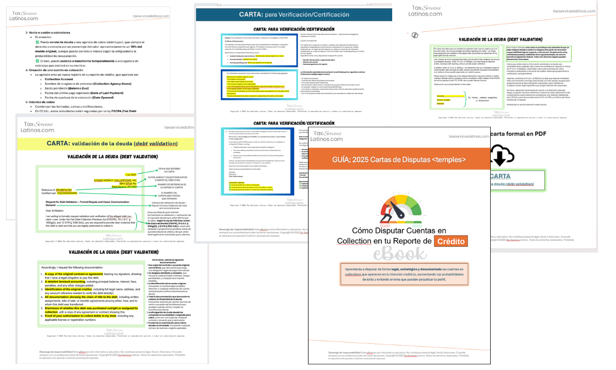 eBook; como Disputar Cuentas en Collection en tu Reporte de Crédito 2025
