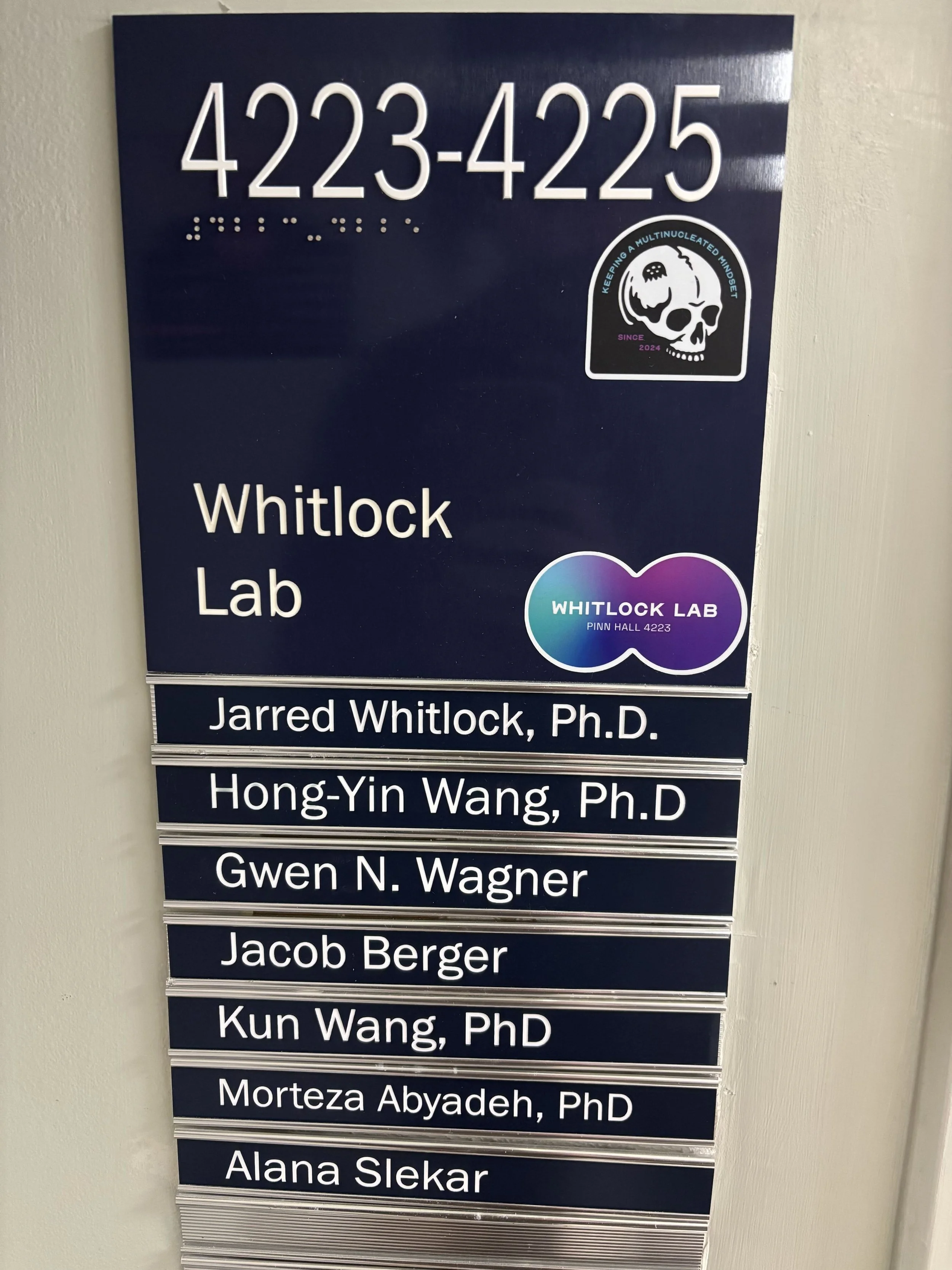 Filling up the door sign.