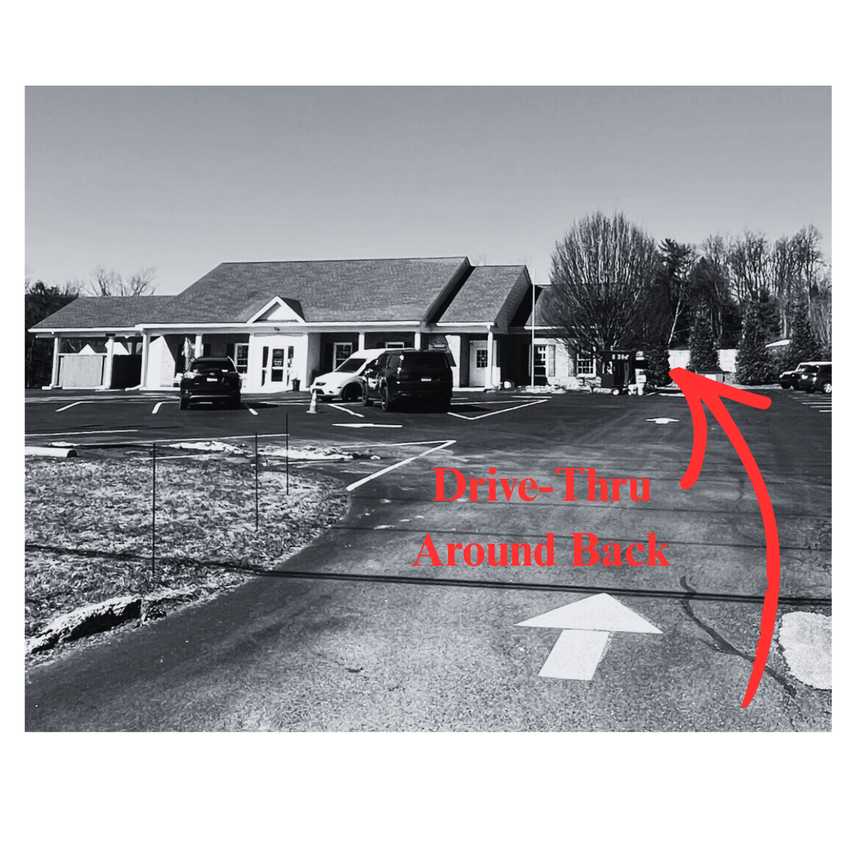 Front Of Building, Drive Around Back