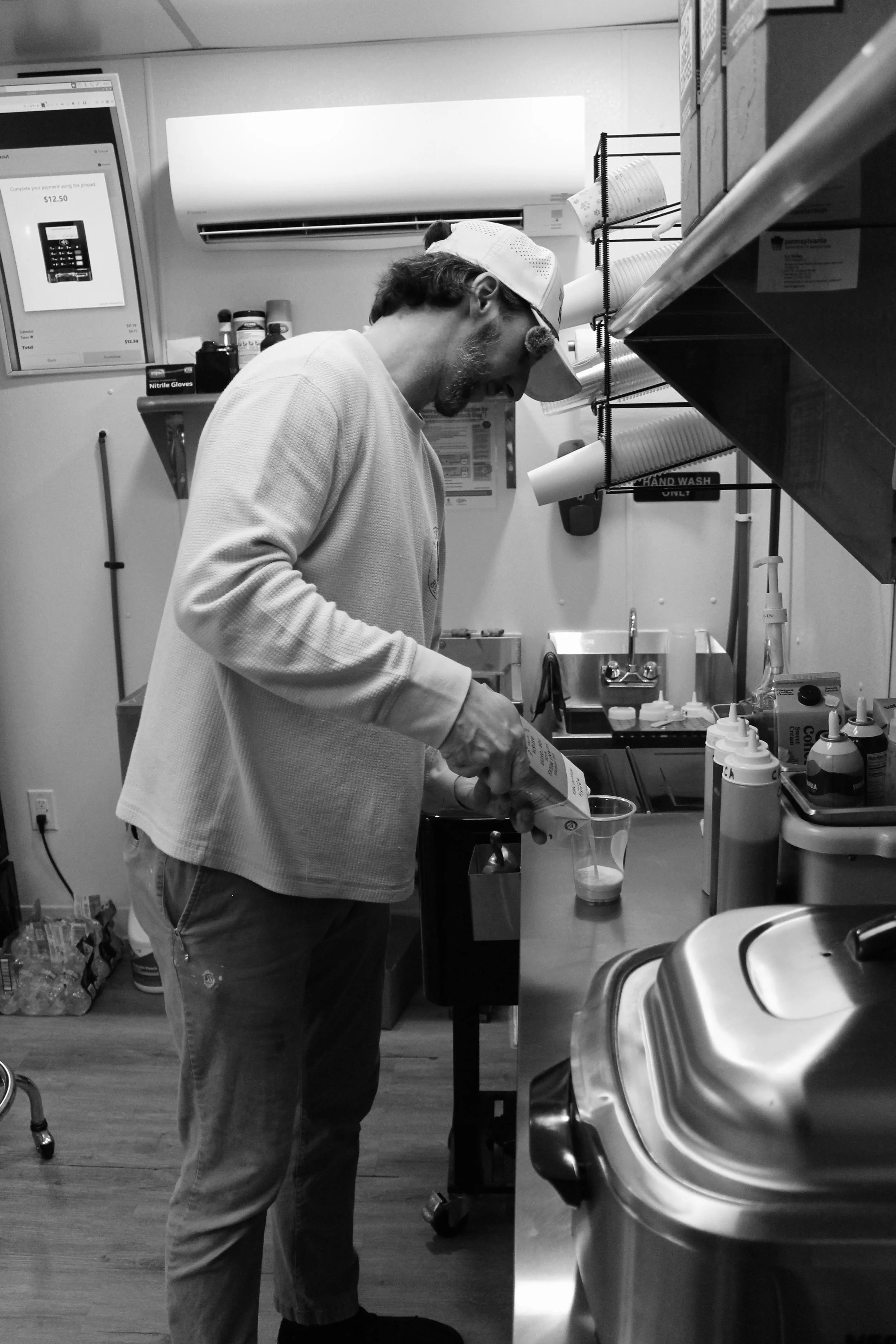 Adding Cream to a Coffee