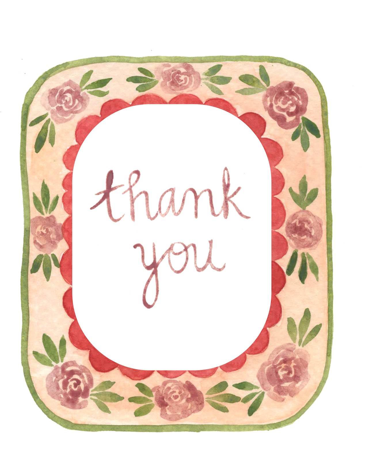 Thank You Card - Floral Frame