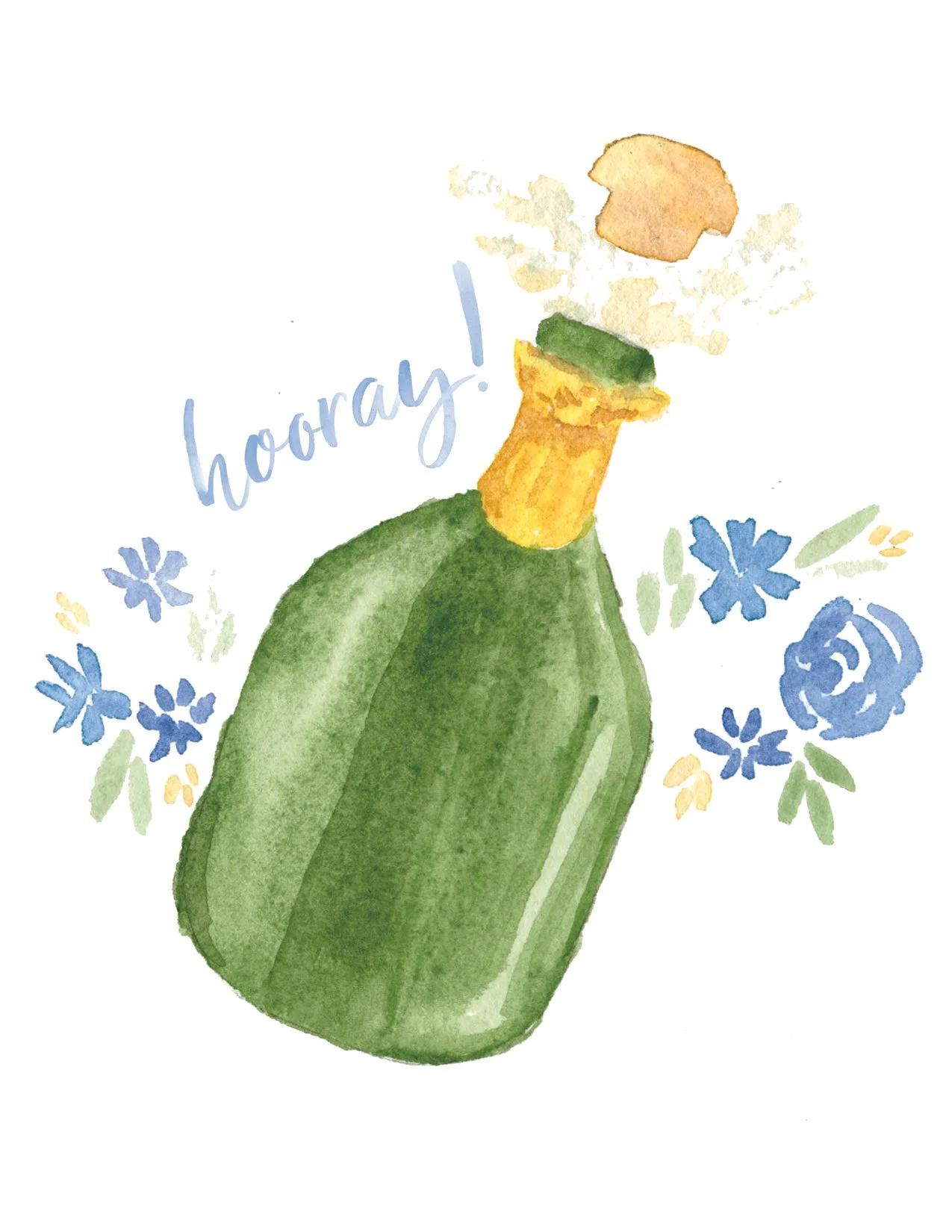 Congrats Card - Champagne Bottle