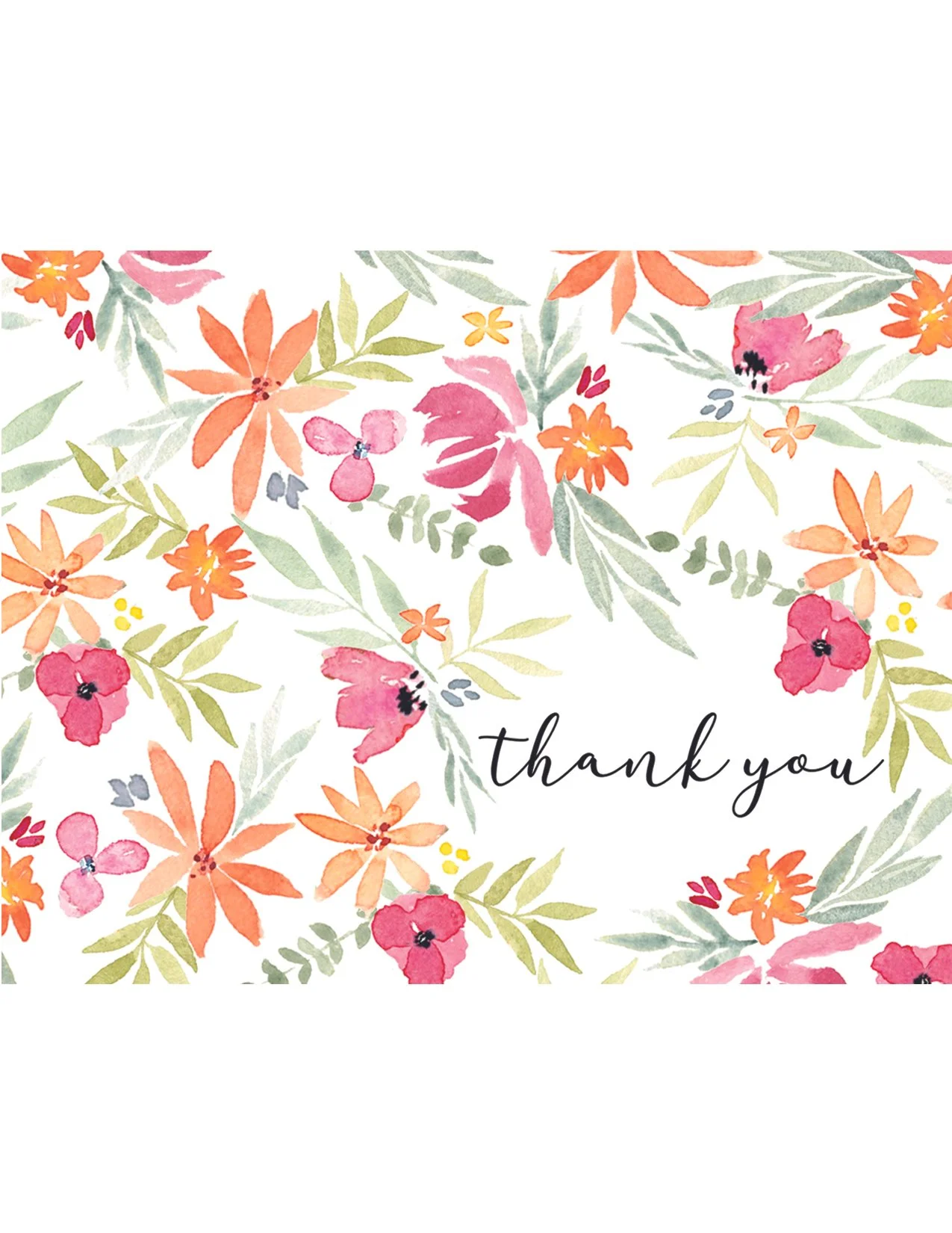 Thank You Card - Bright Florals