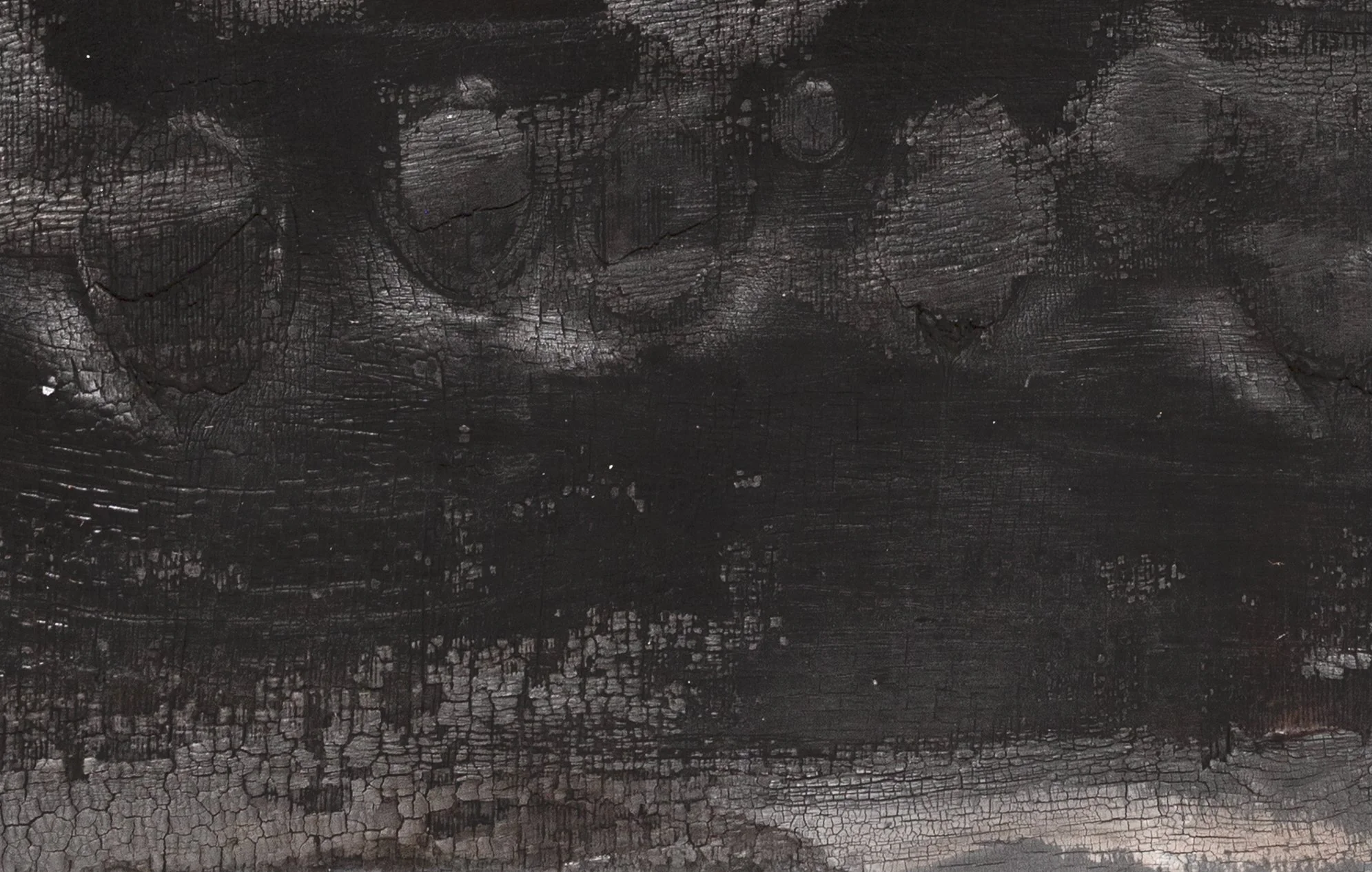 Detail: Two Fields 42 2025 | Fire and acrylic on wood panel