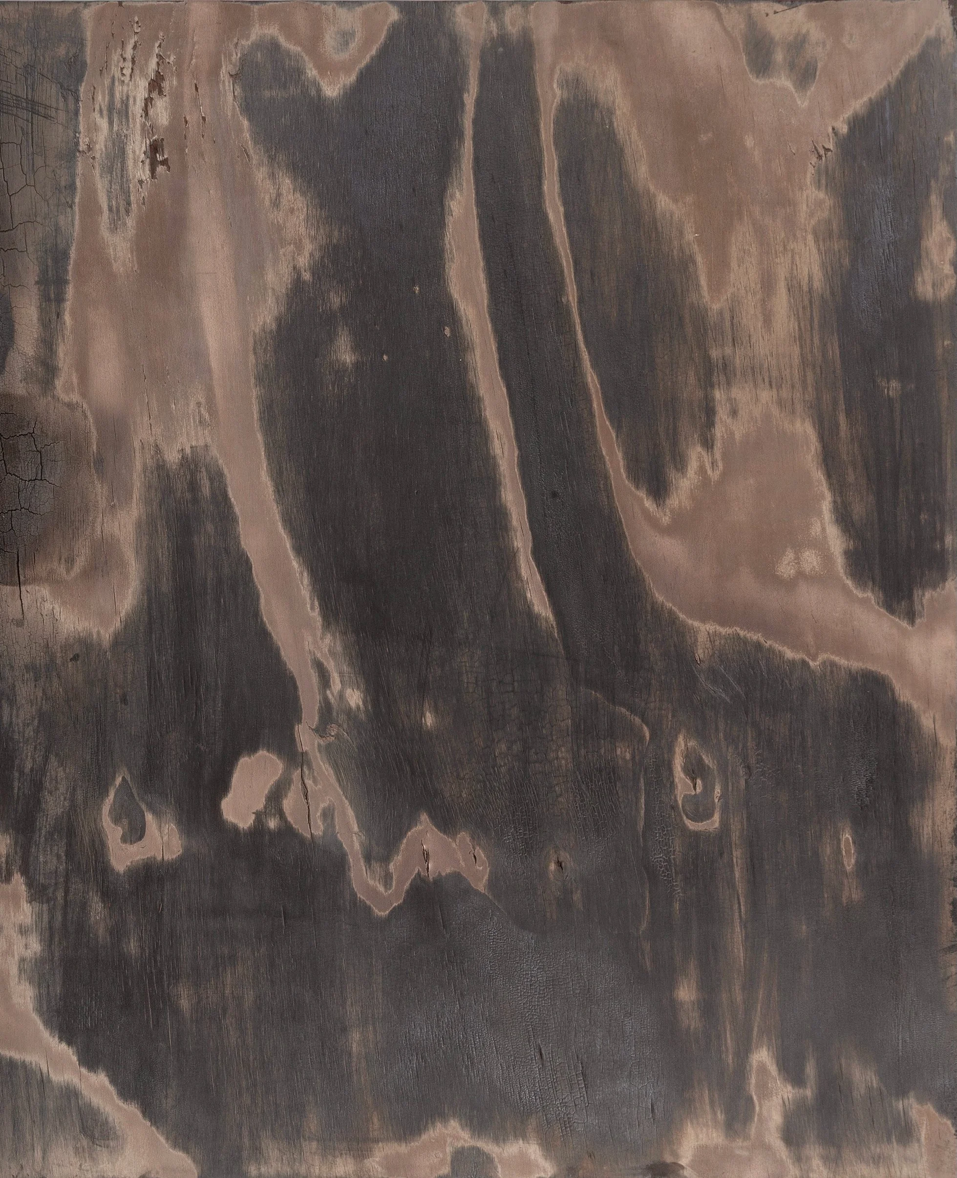 Atmosphere 1 2026 | Fire and acrylic on wood, 36 x 27 inches