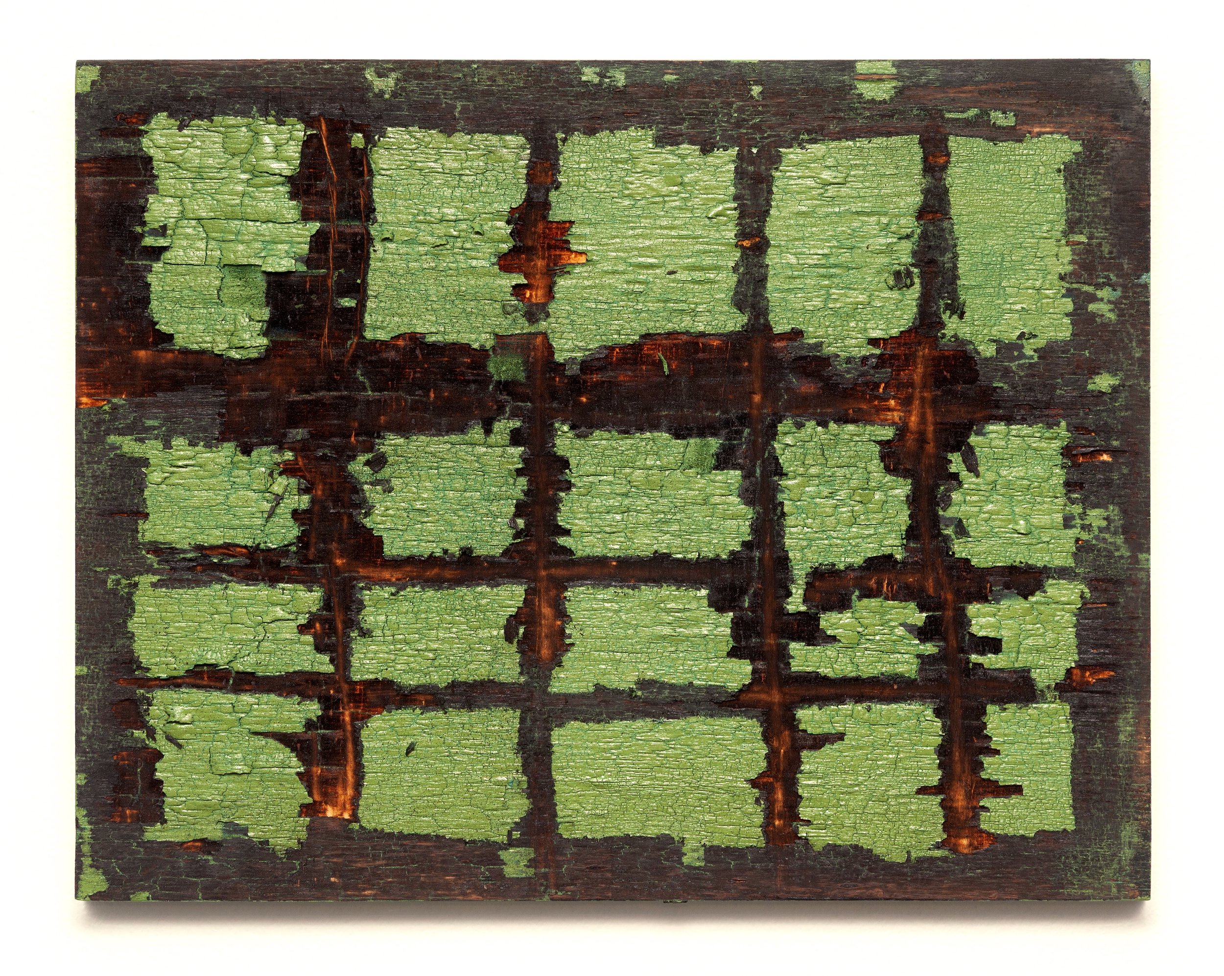 Meditation No. 4 2025 | Fire and acrylic on wood panel, 11 x 14 inches