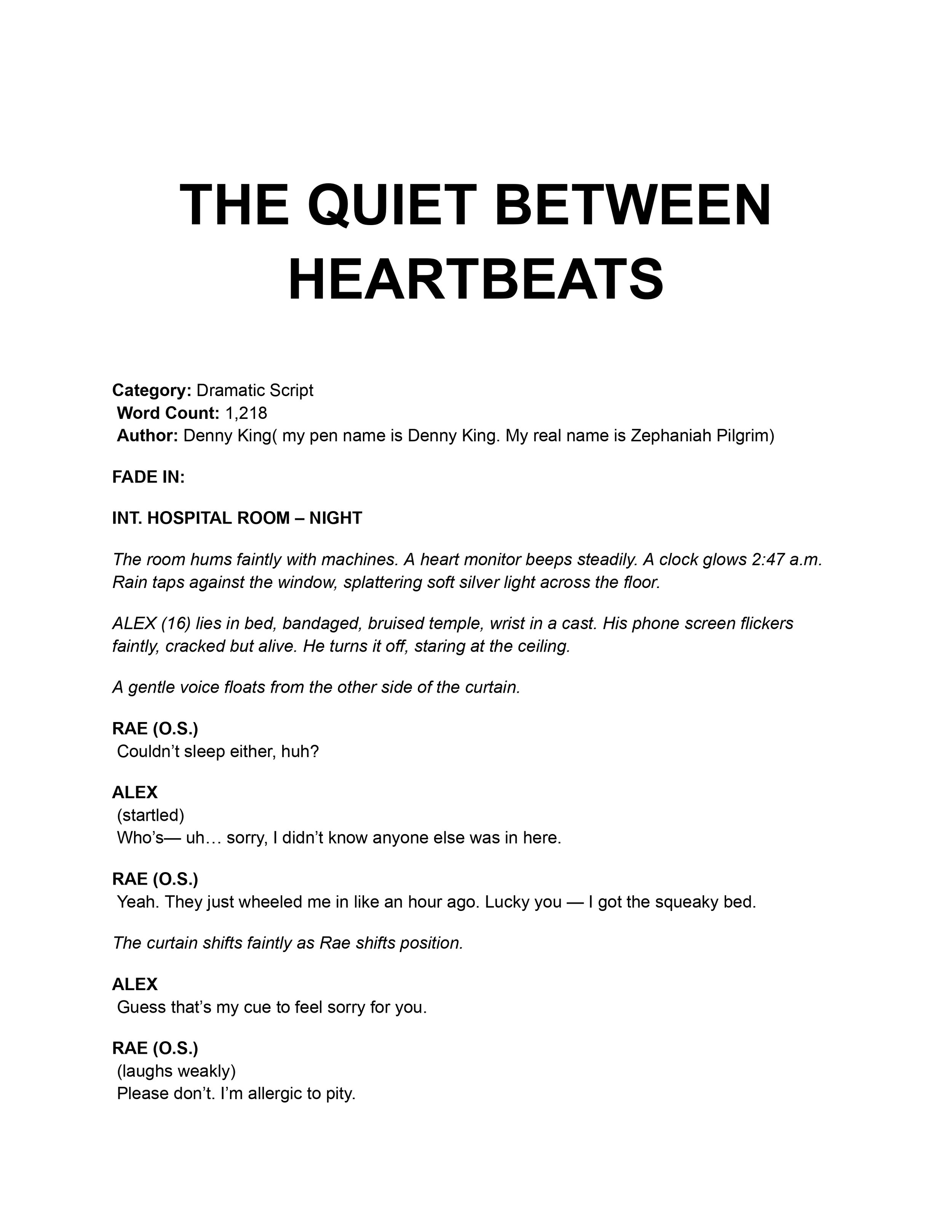 THE QUIET BETWEEN HEARTBEATS