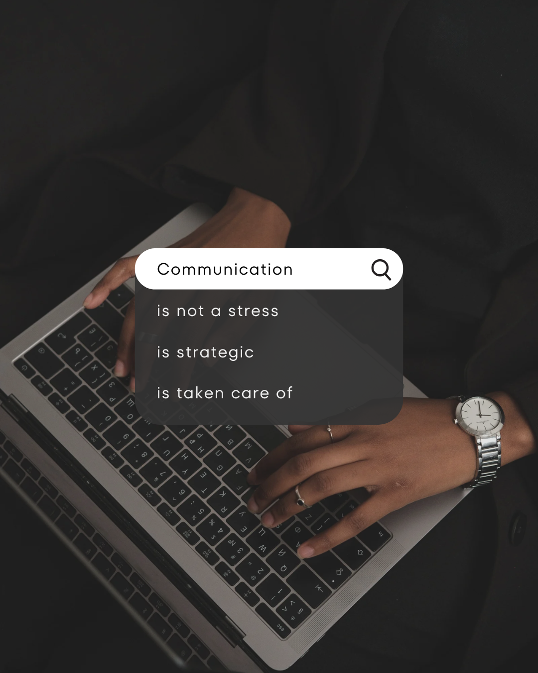 Websearch with Communication Text in a search bar.