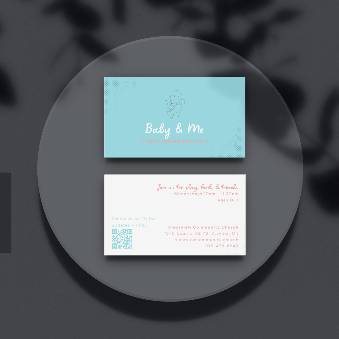 Business Card on display