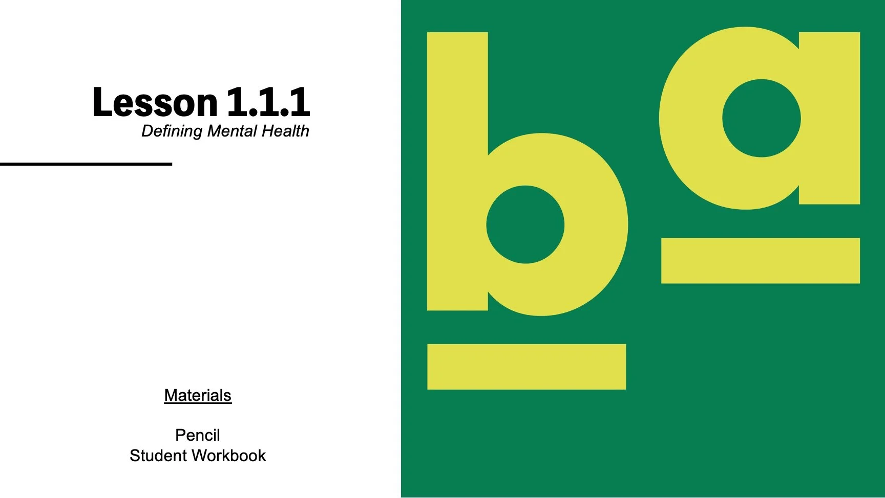 1.1.1: Defining Mental Health