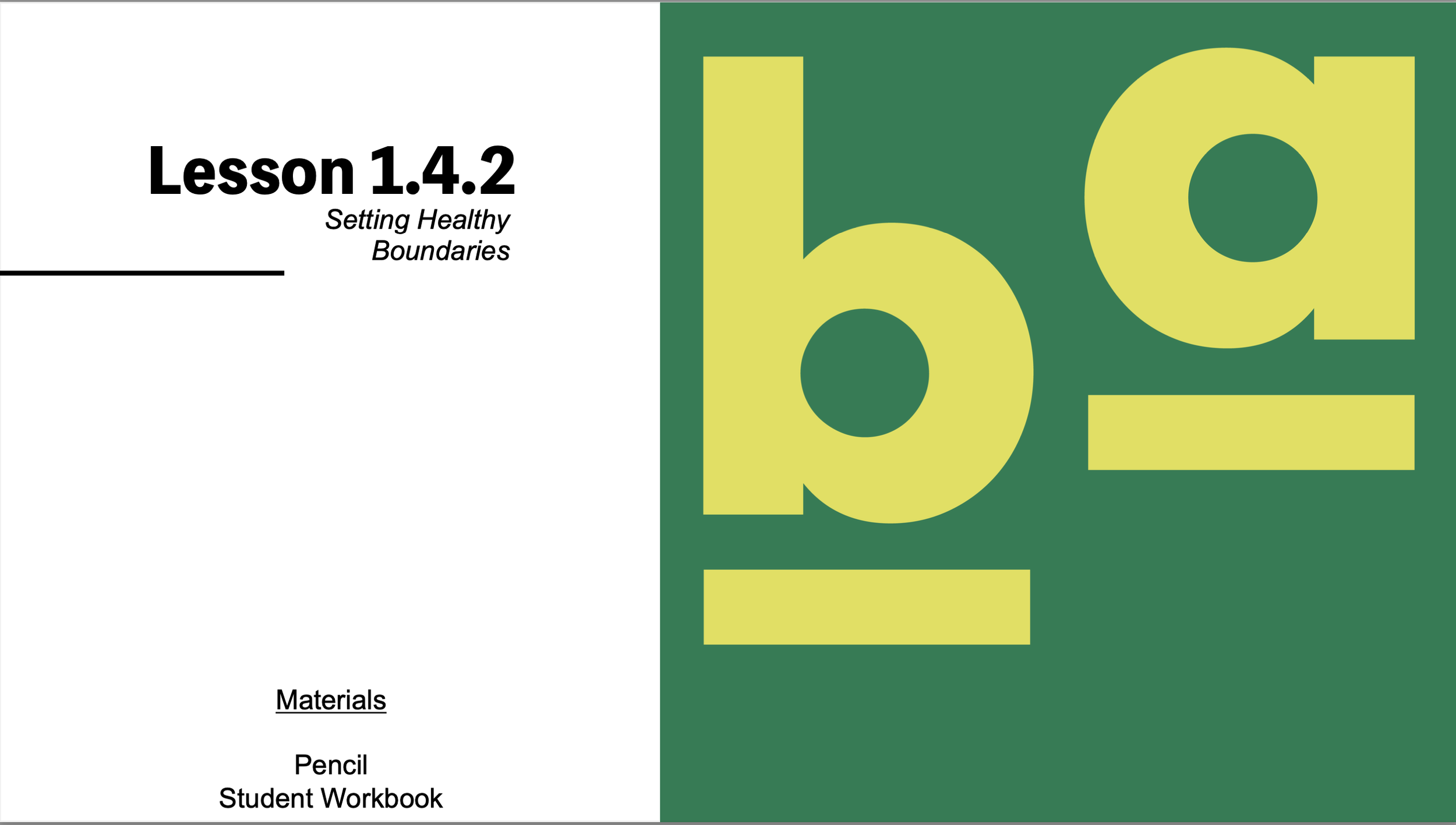 1.4.2: Setting Healthy Boundaries