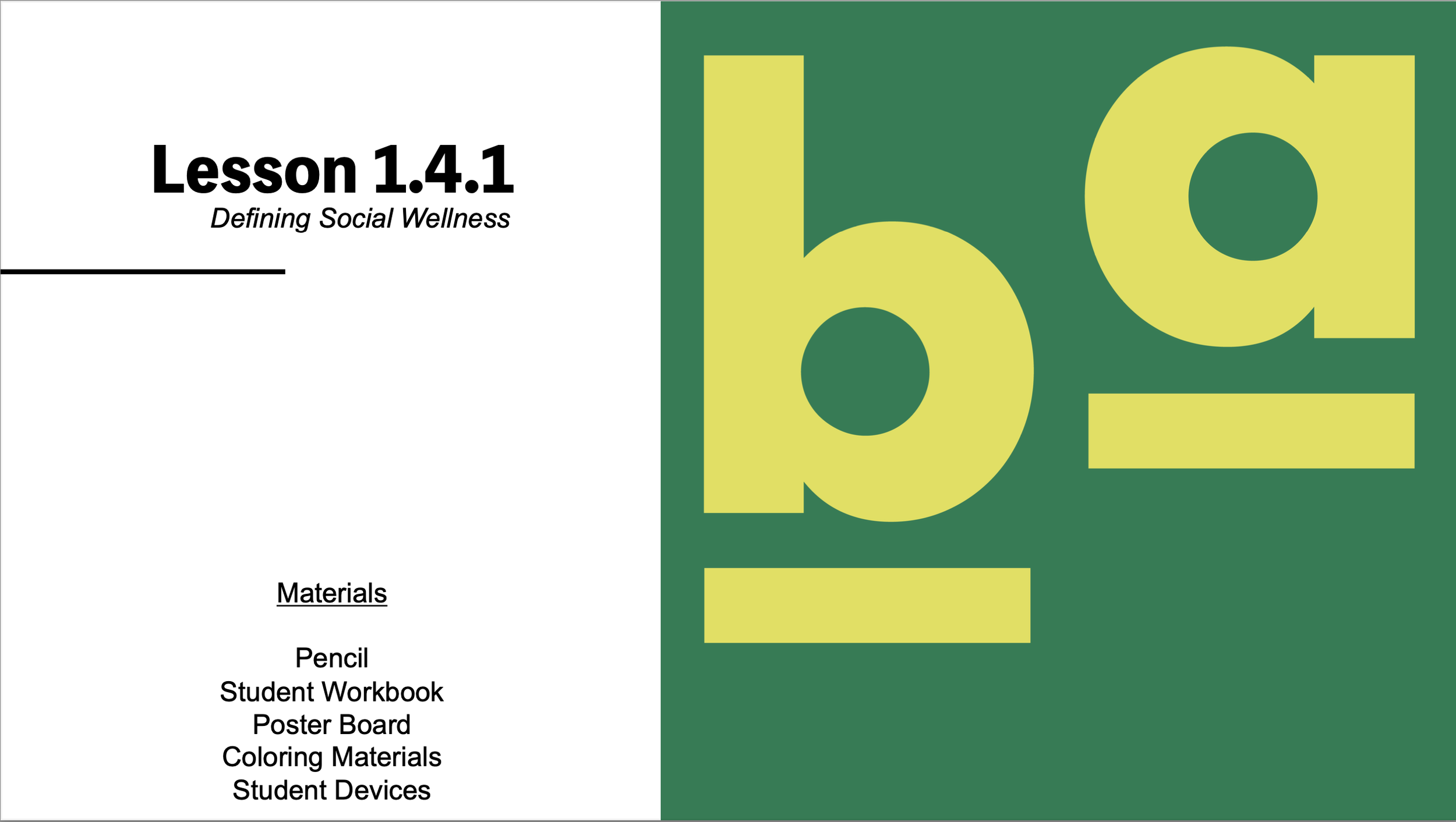 1.4.1: Defining Social Wellness