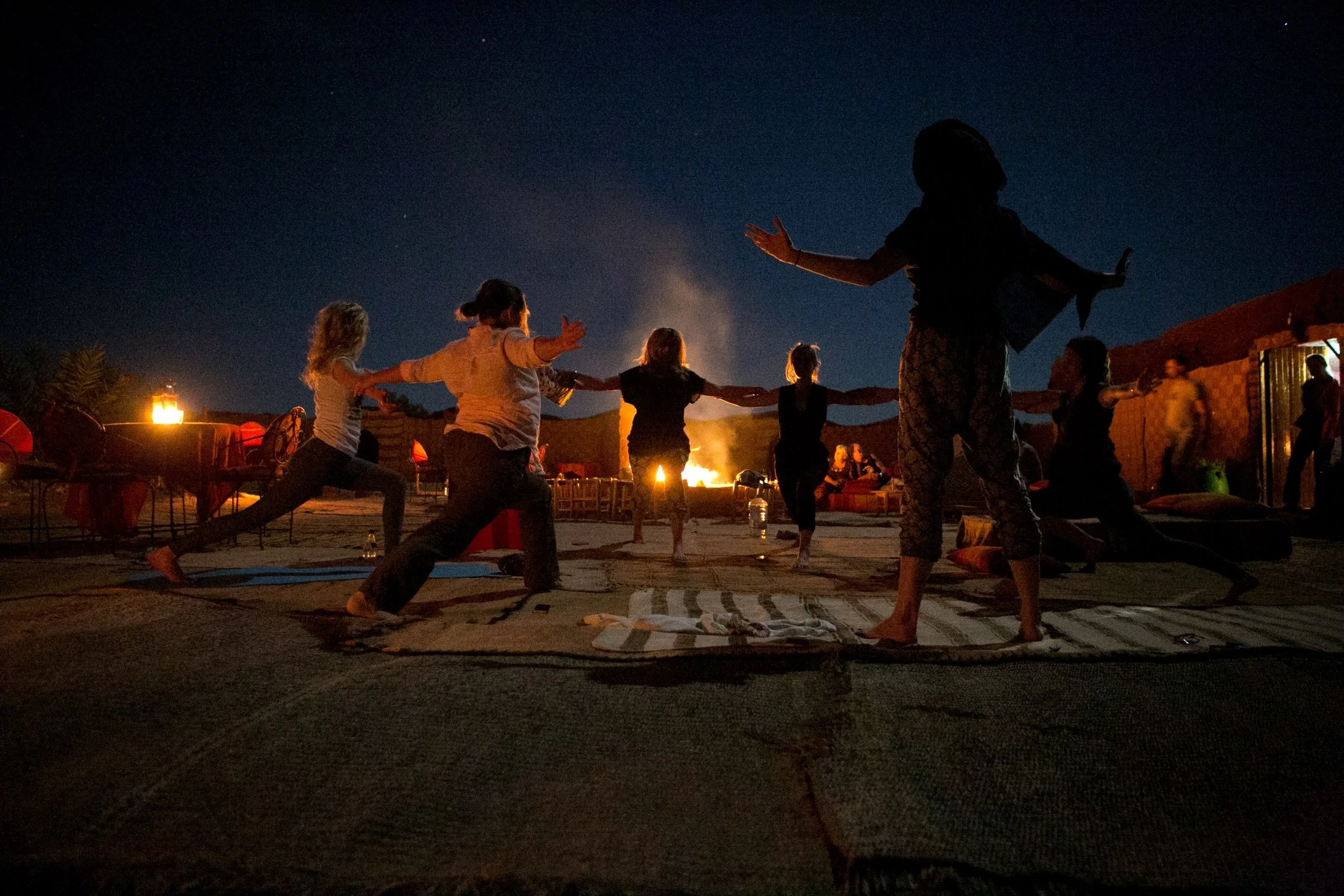 Here&rsquo;s me and @candacegram_ facilitating around the fire in the Sahara 11 years ago. Babies! Also from our Morocco retreat. 

Less than 3 days left of standard pricing for the 🌕 Full Moon Fire Dance + Ceremony 🔥 w/ me + @candacegram_ this Fri