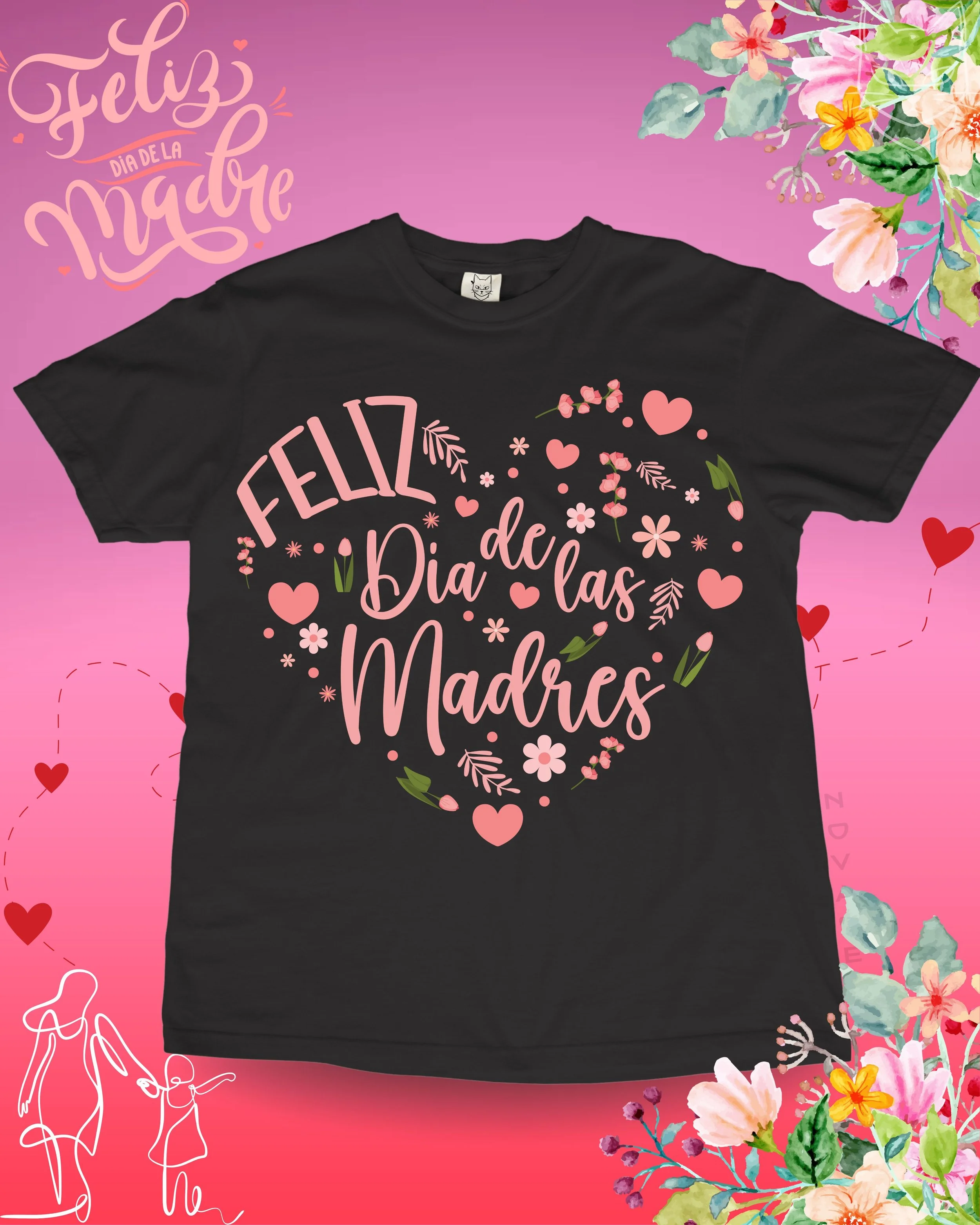 Mother's Day Special - 'Día de las Madres' Pink Heart Tee
