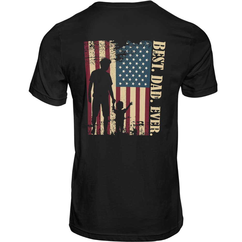 Best Dad Ever American Flag T-Shirt