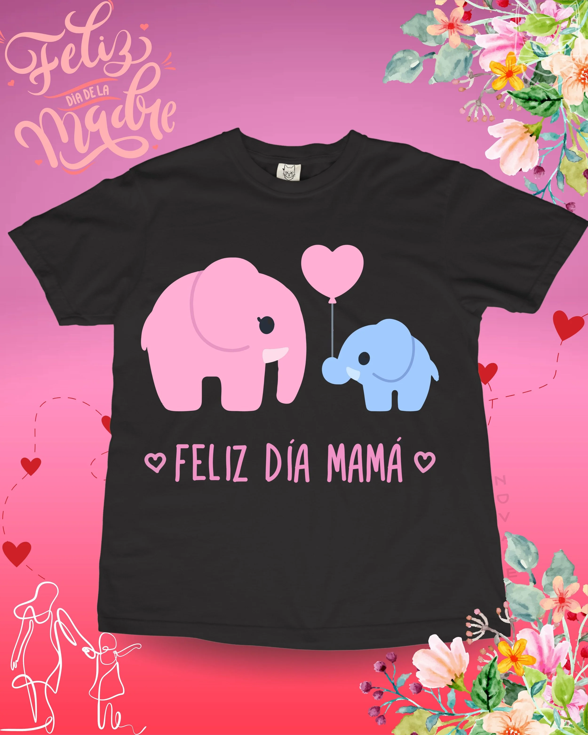 Cute Elephant Mother-Child T-Shirt