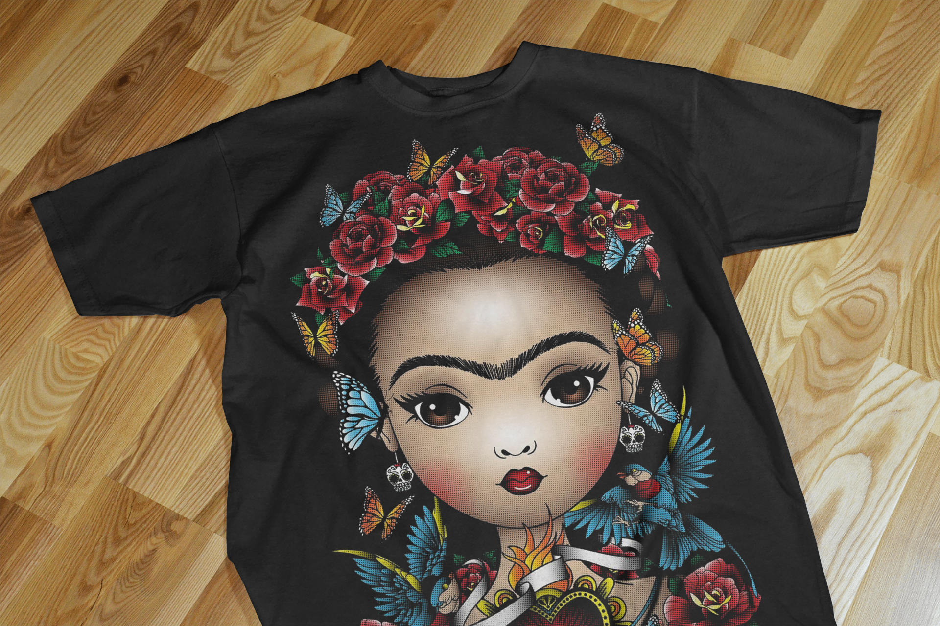 Halftone Frida Black T-shirt