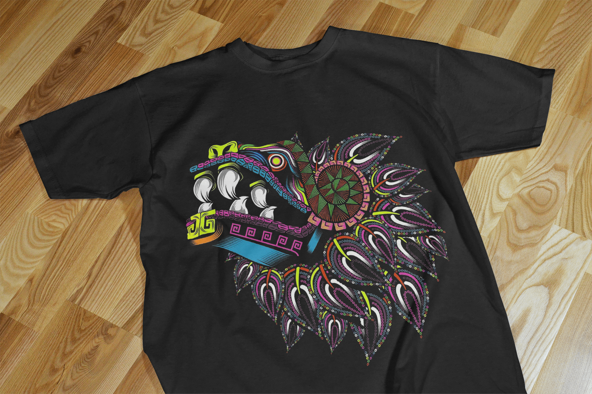 Vibrant Quetzalcoatl Mythology T-Shirt
