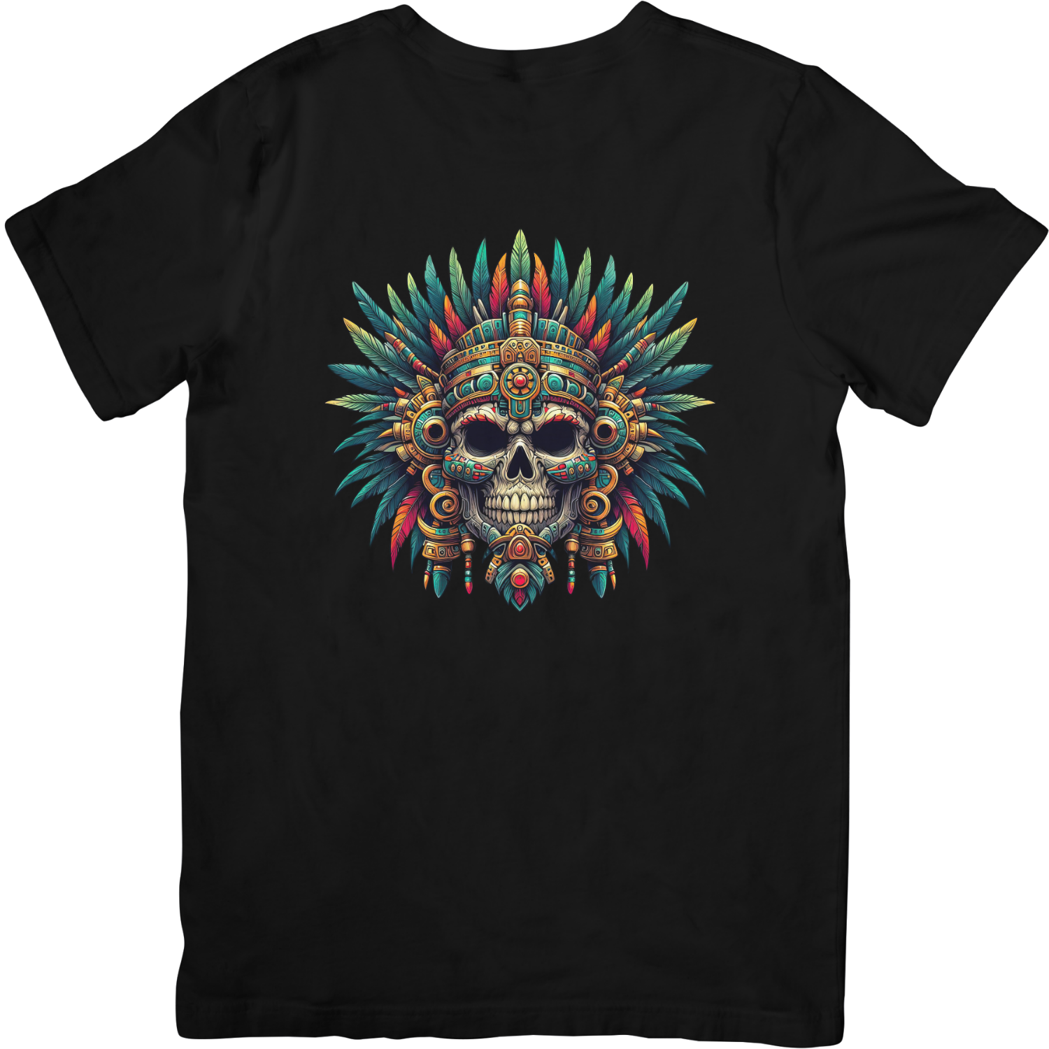 Colorful Aztec Mythical Skull