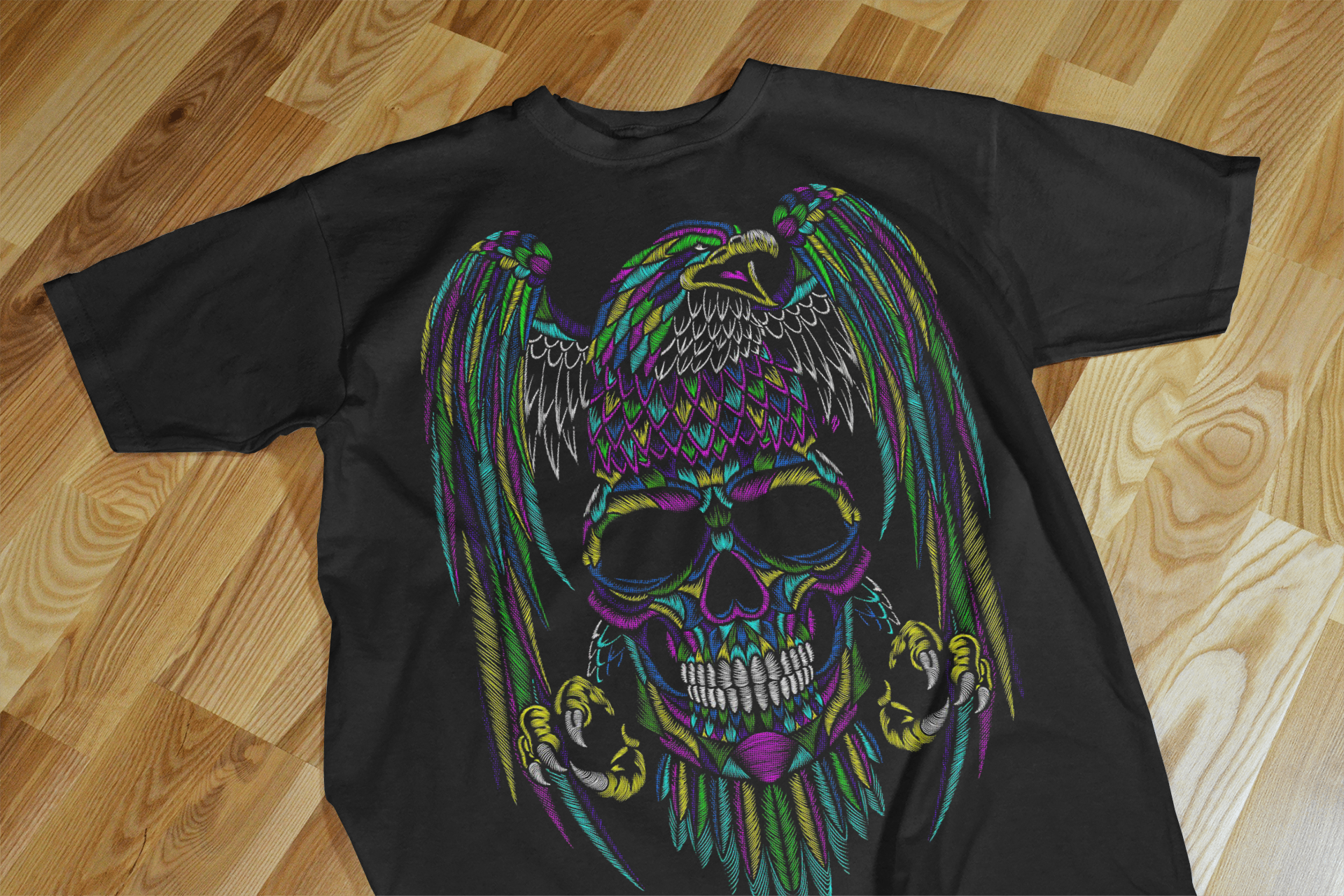Colorful Eagle Skull T-Shirt