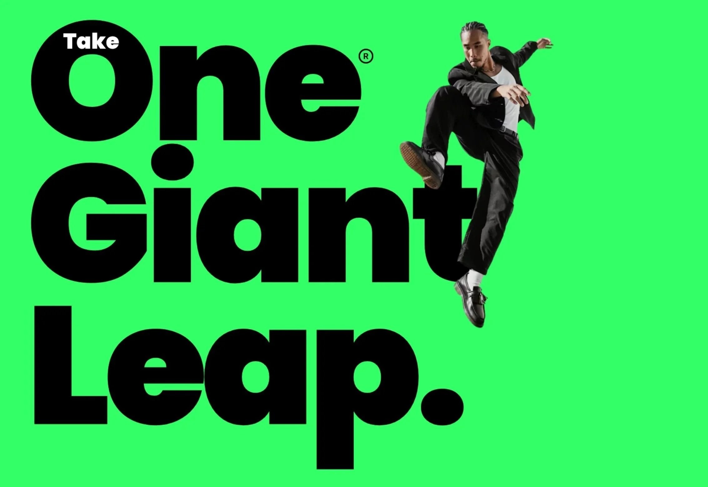 Brand naming and brand identity design for One Giant Leap, programme of creative skills bootcamps.