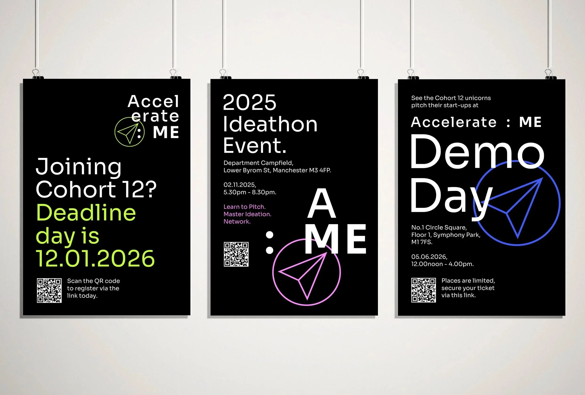 Game-changing rebrand for Accelerate:ME, leading UK startup incubator for student founders, innovators and entrepreneurs.