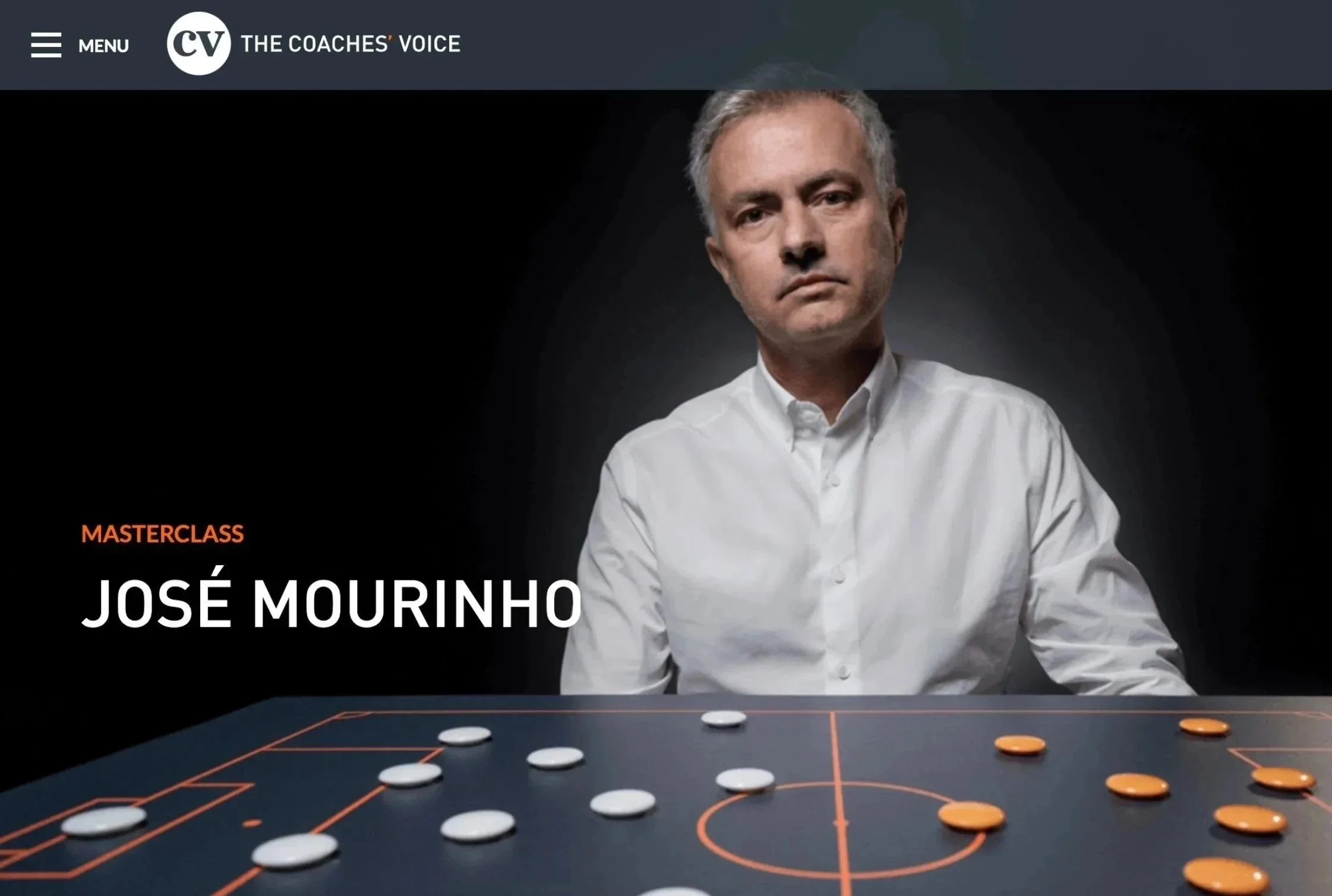 Brand identity design, presentation design and website design for The Coaches' Voice, the definitive on football from elite football coaches such as Jose Mourinho.