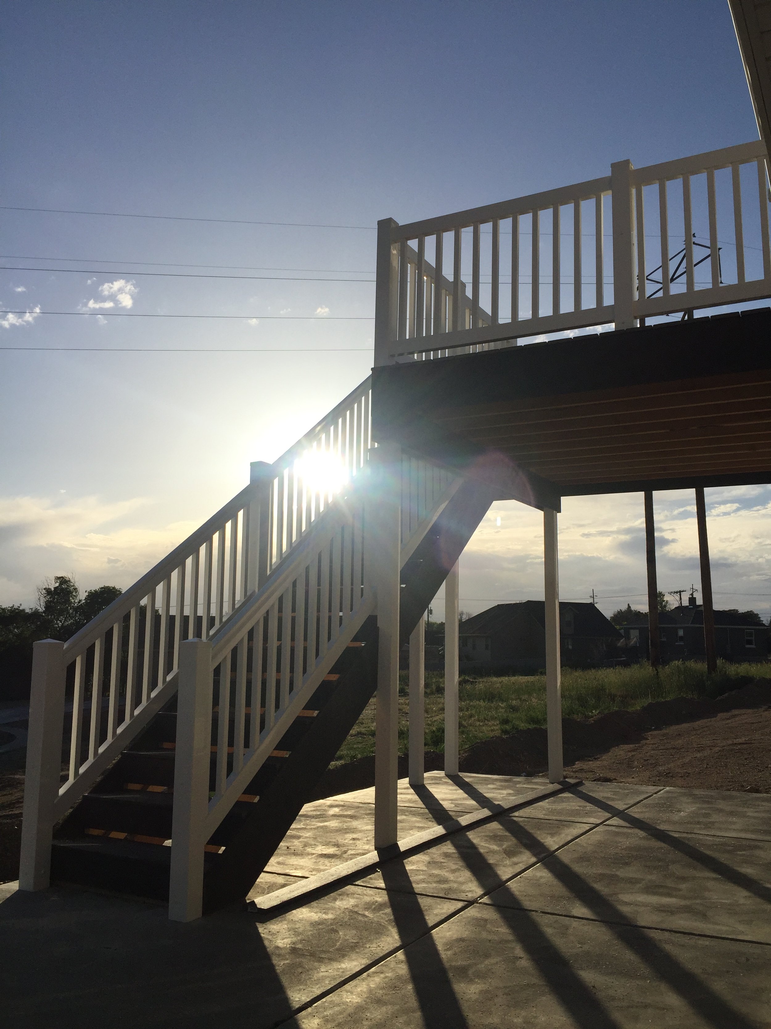 Vinyl handrail on deck and staircase on residential property in Northern UT.
