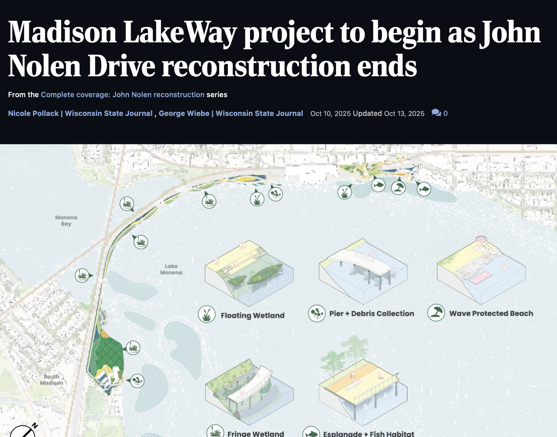 Map showing planned improvements for Madison LakeWay