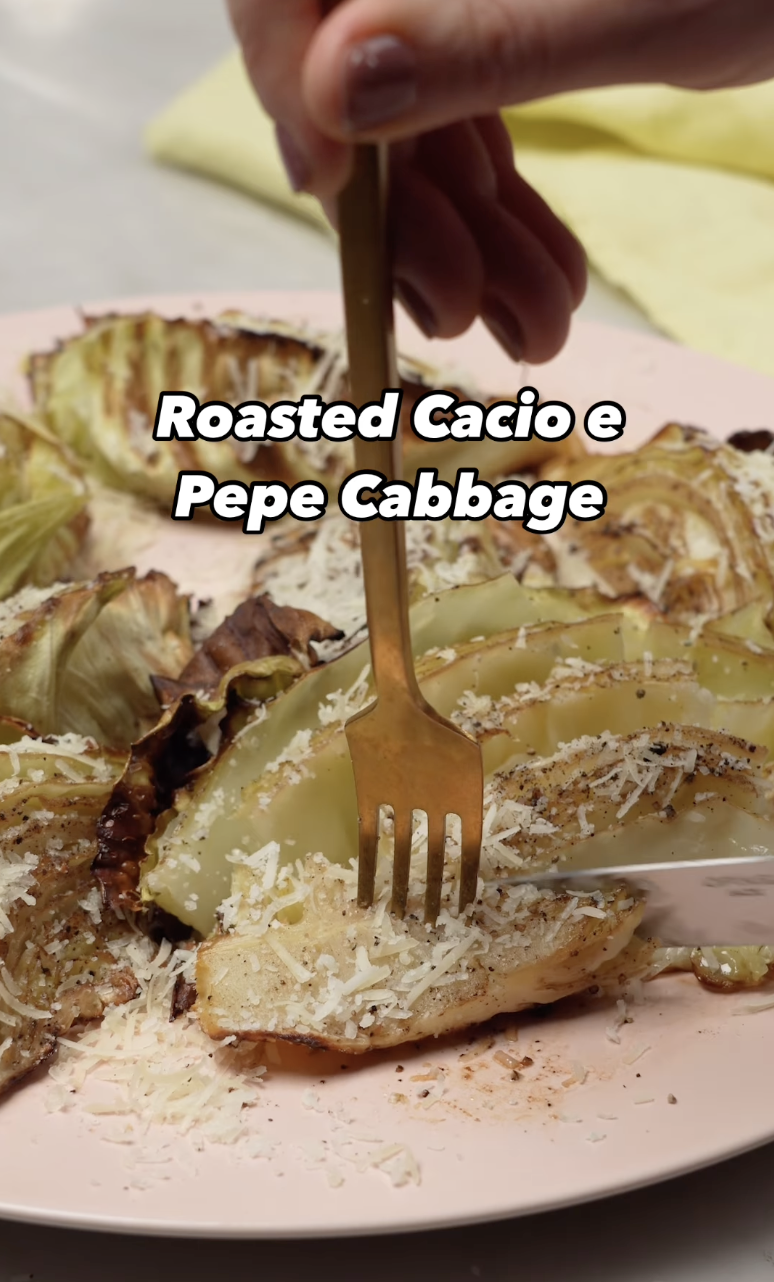 Roasted Cacio e Pepe Cabbage