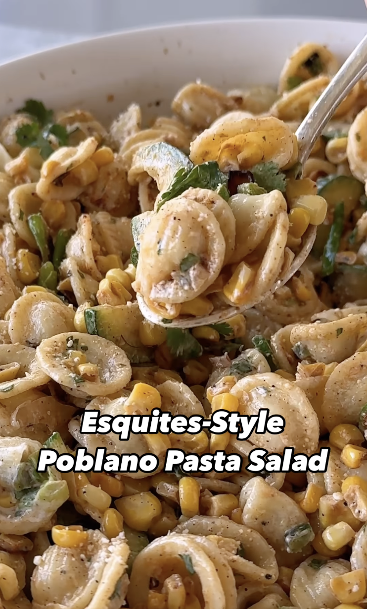Esquites-Style Poblano Pasta Salad