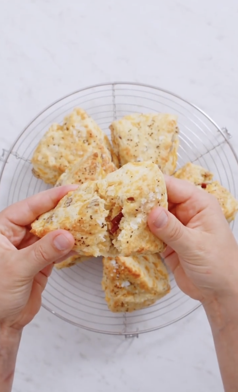 Black Pepper, Cheddar, and Pecan Scones