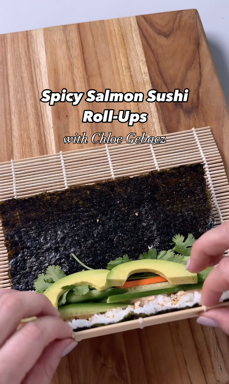 Spicy Salmon Sushi Roll-Ups