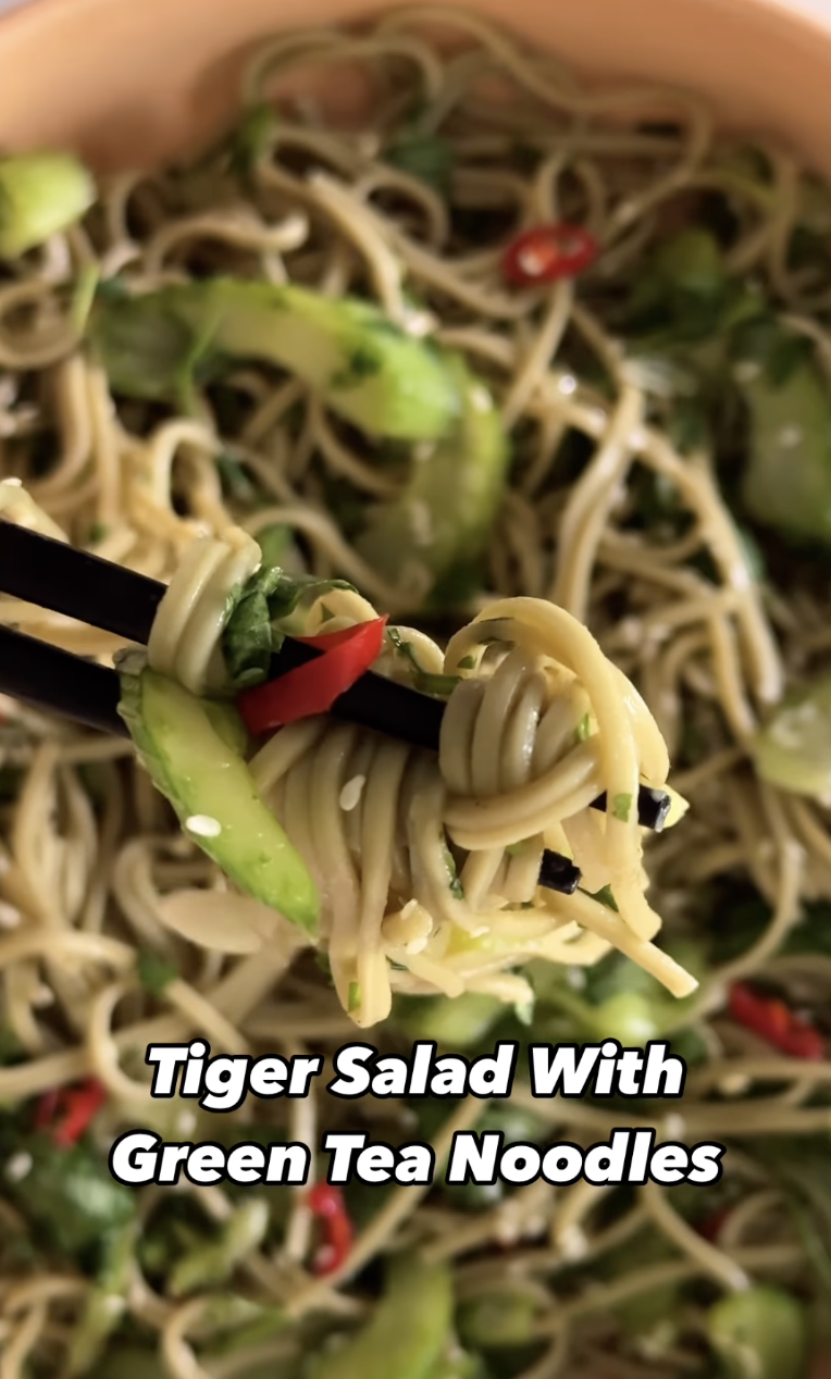 Tiger Salad with Green Tea Noodles