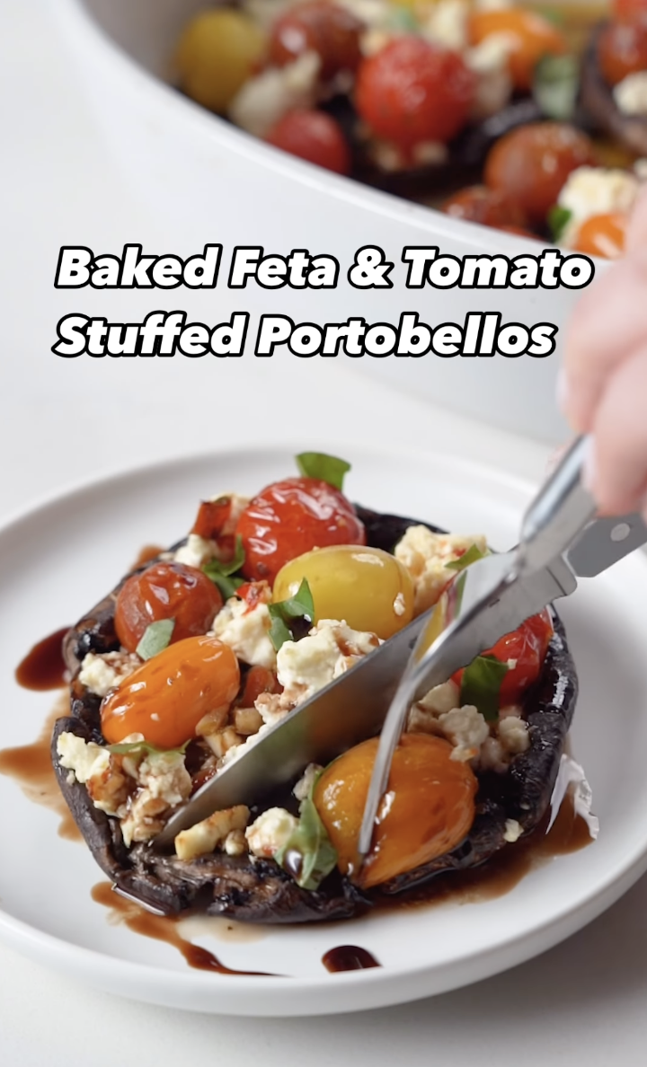 Bakes Feta & Tomato Stuffed Portobellos