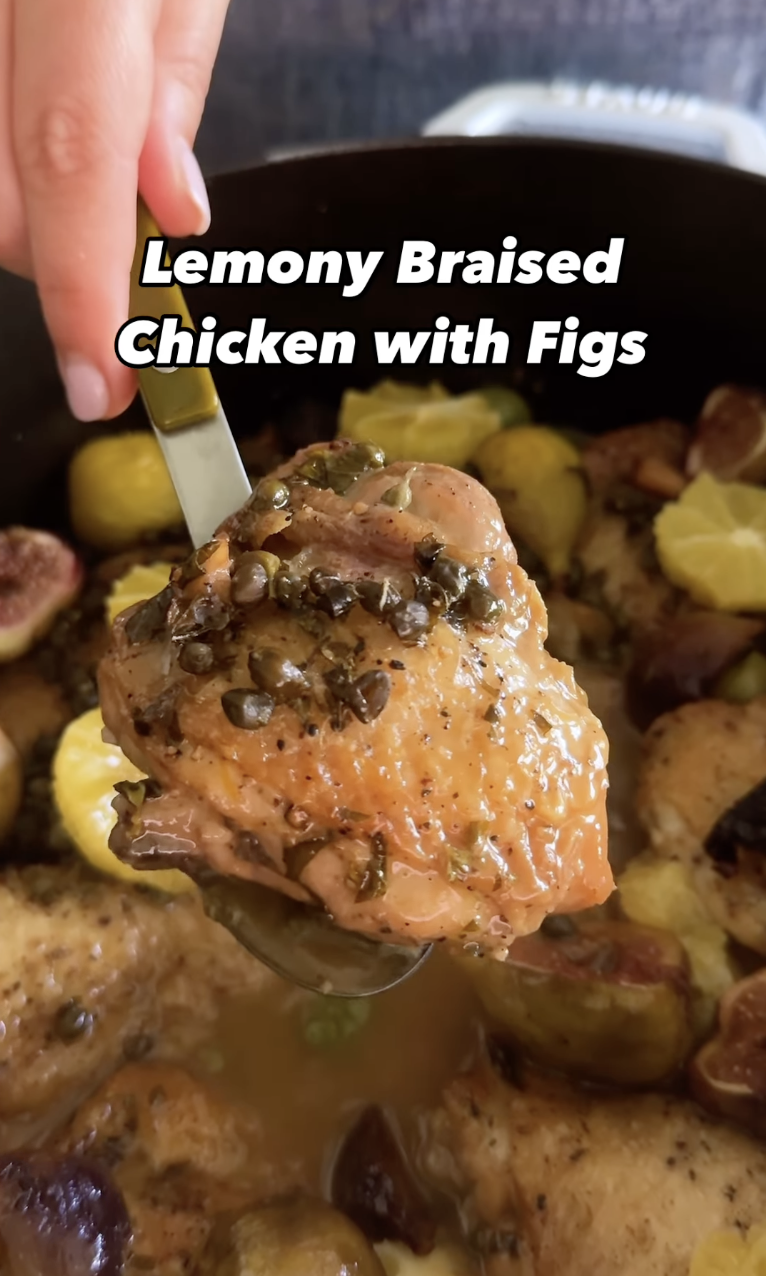 Lemony Braised Chicken with Figs